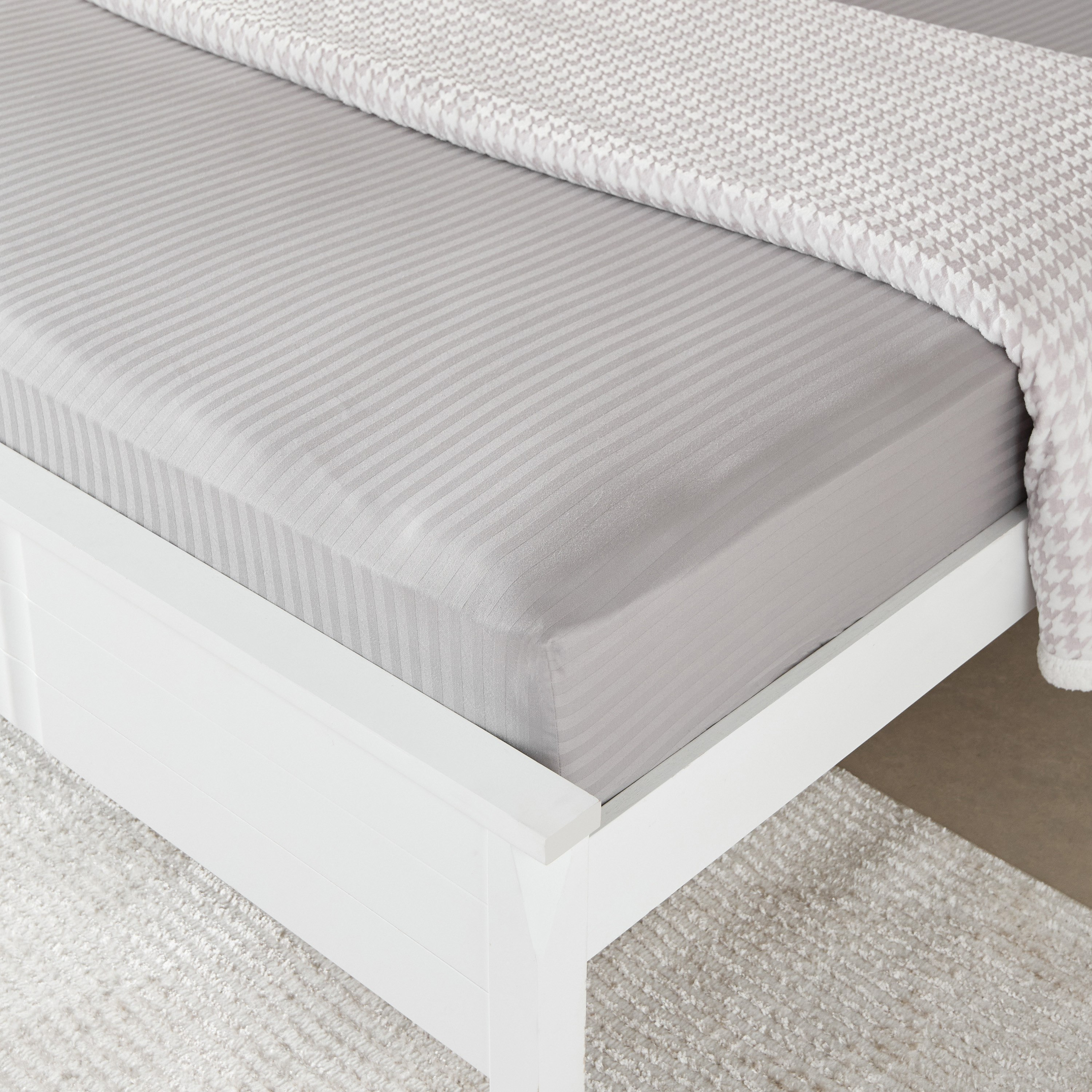 Hamilton Stripe Satin Cotton King Fitted Sheet - 180x210+36 cm
