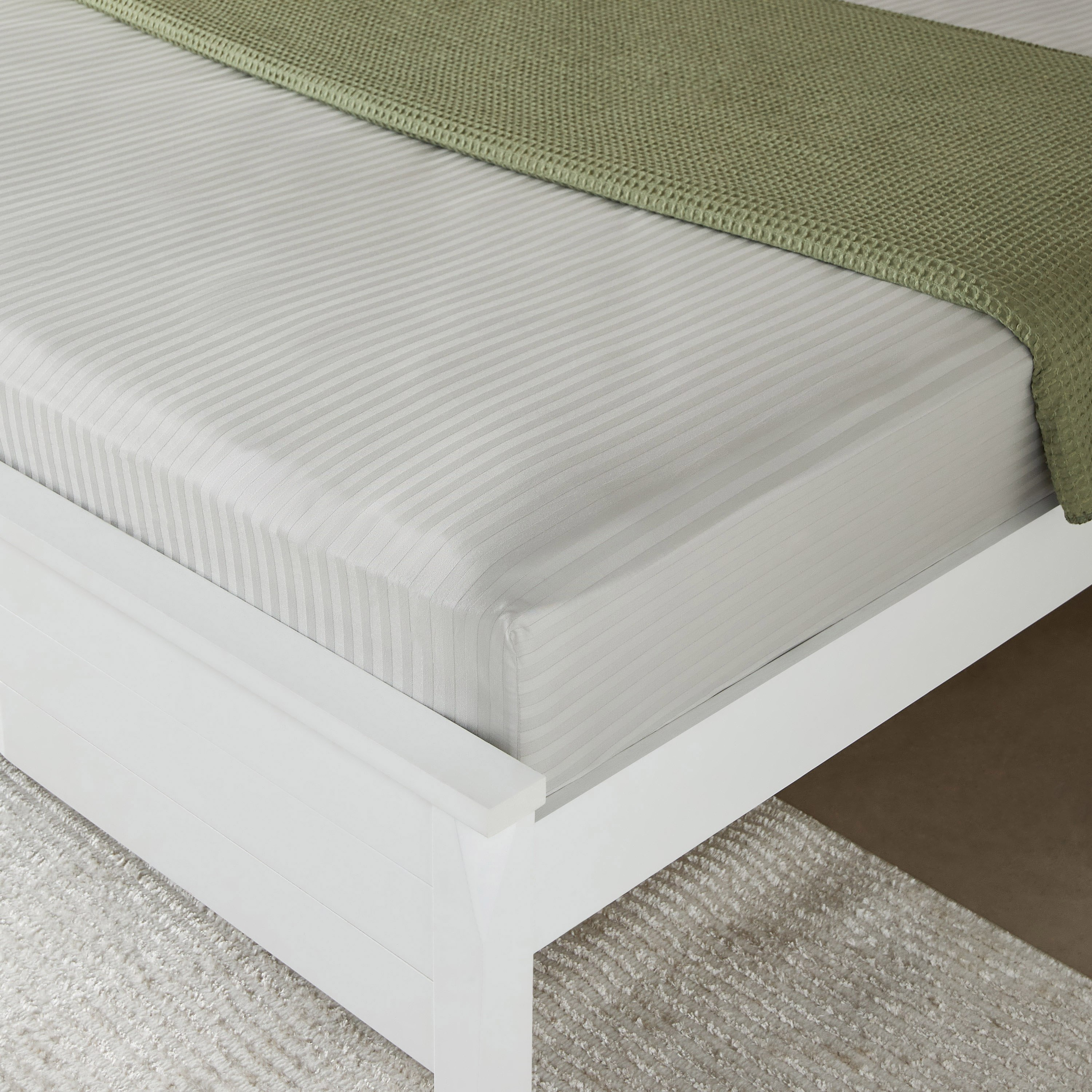 Hamilton Striped Satin Cotton King Fitted Sheet - 180x210+36 cm