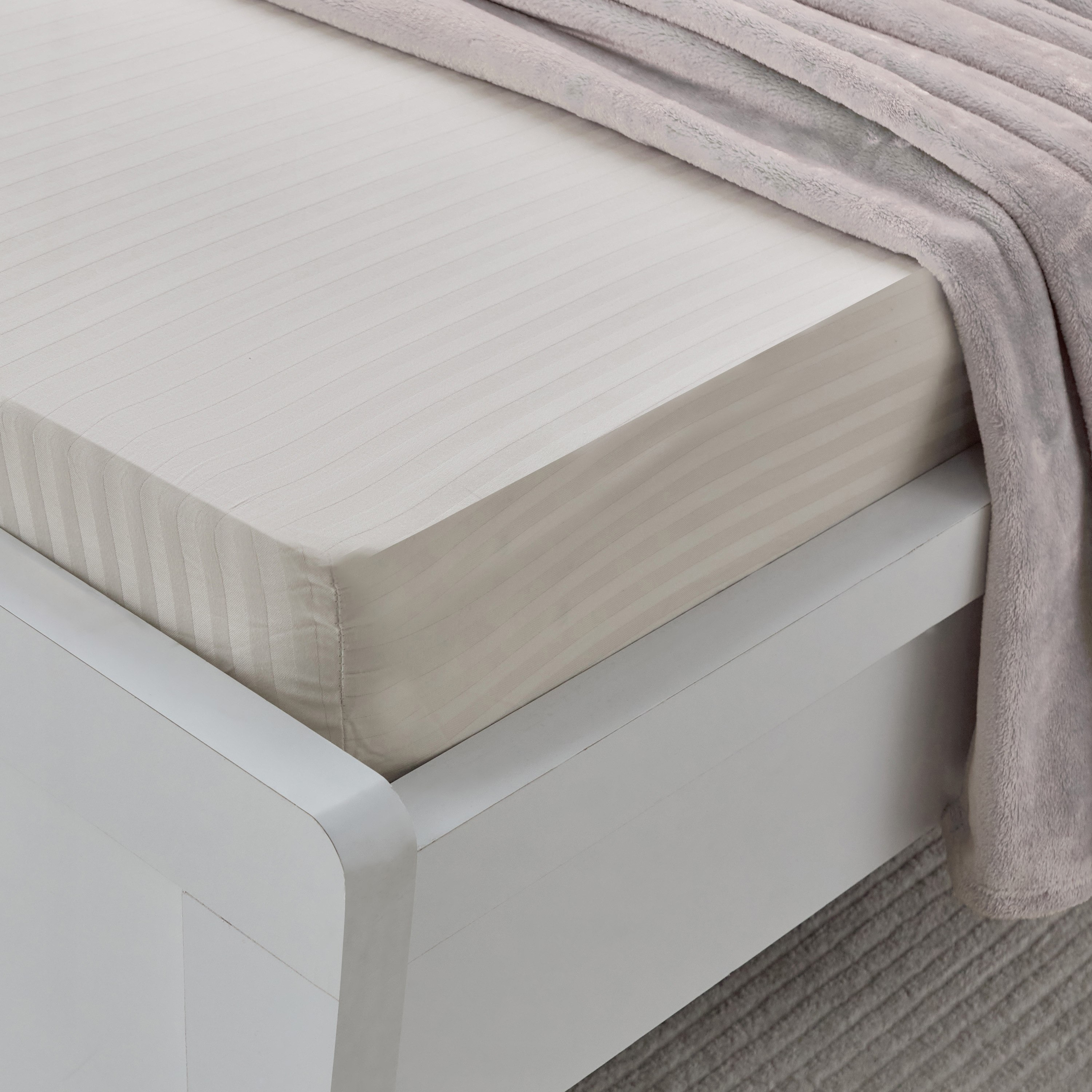 Hamilton Stripe Satin Cotton Single Fitted Sheet - 90x200+36 cm-hbxhomeware-hbxbedroom-image-1