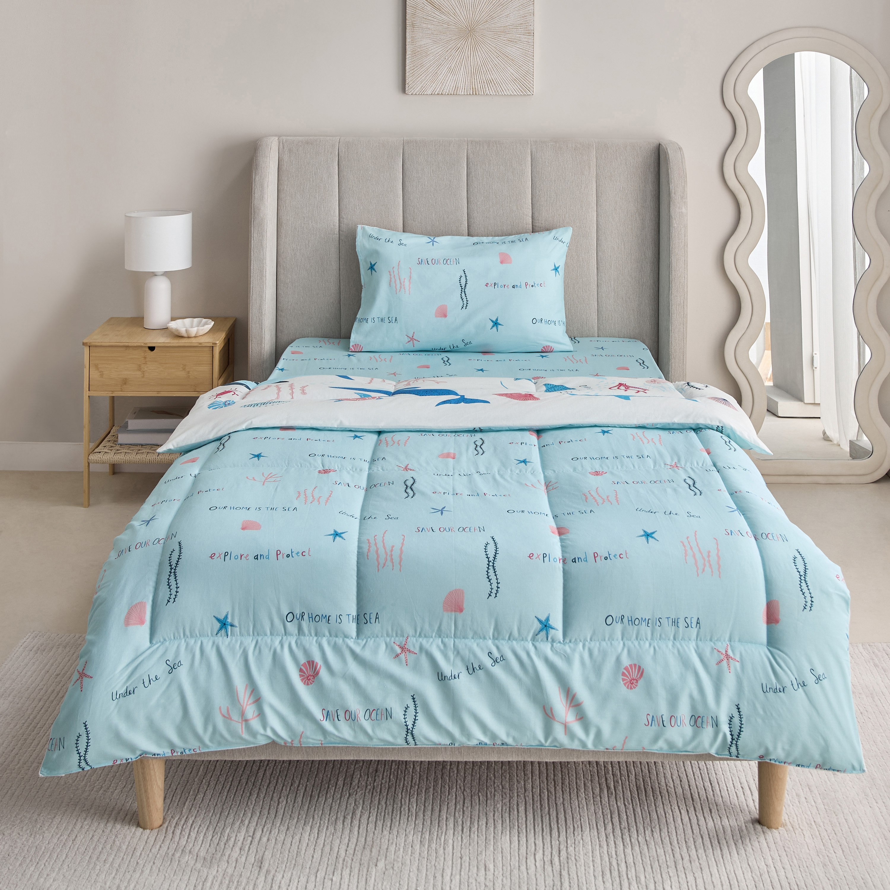 طقم لحاف قطن زوجي قطعتين مارين من جوي سي وورلد - 160x220 سم-hbxhomeware-hbxbedroom-image-4