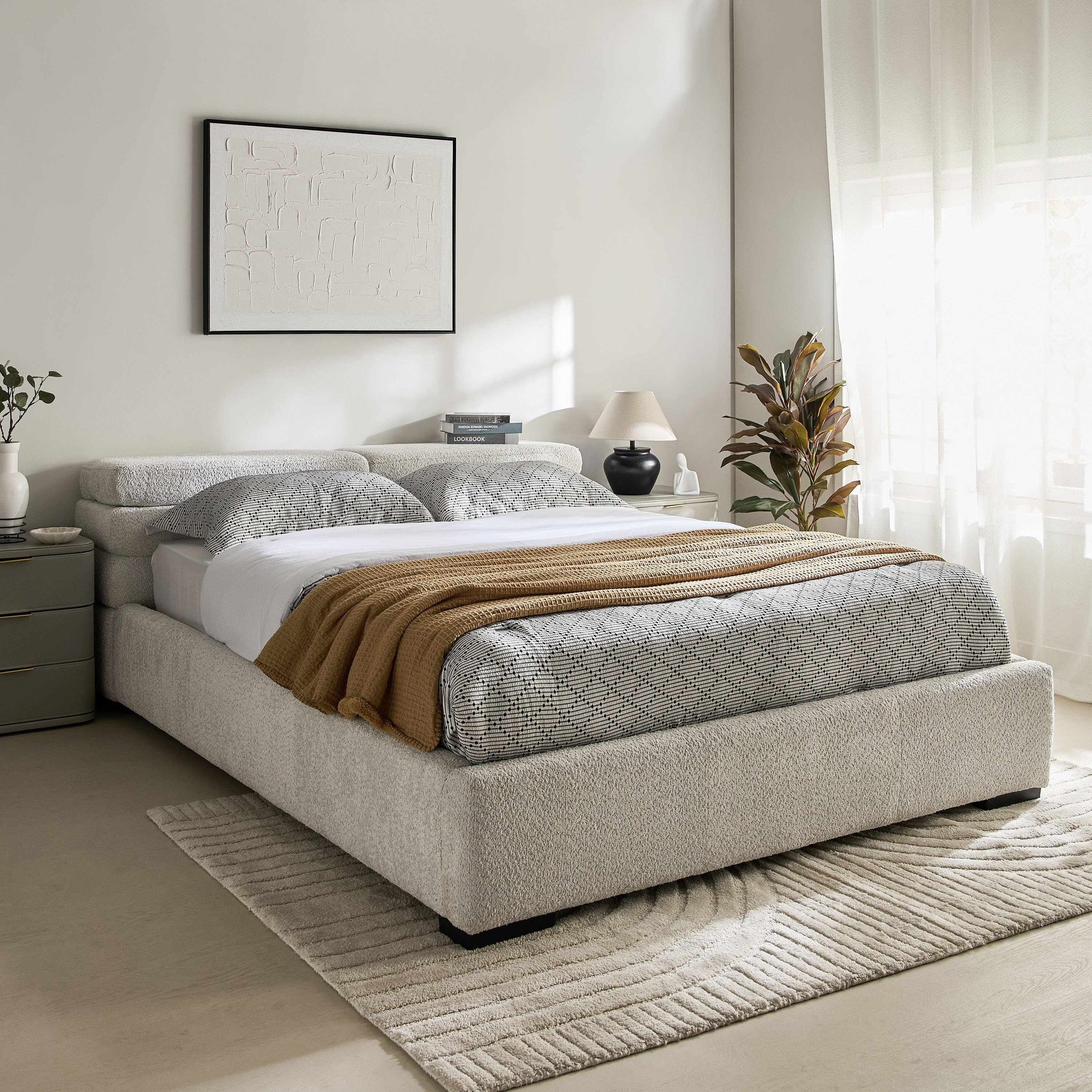 سرير كوين منجد بلوح رأسي قابل للتعديل بمساحة تخزين من دونا زينسي - 160x200 سم -hbxbedroom-bedsandbedsets-beds-queen-image-8