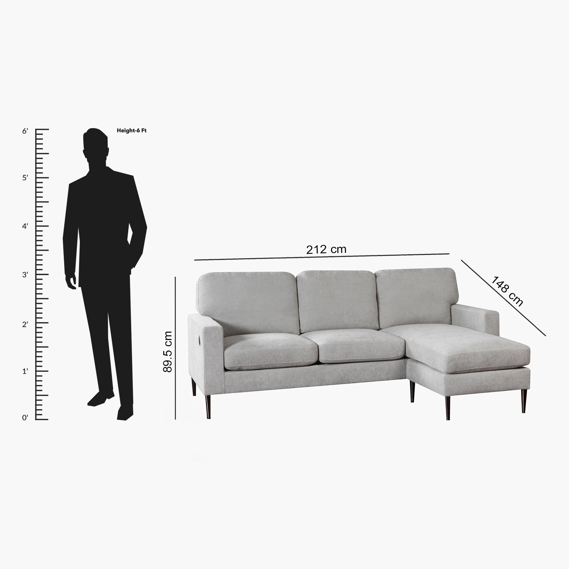كنبة قماش ركنية قابلة للعكس 3 مقاعد مع يو إس بي من آريا إن إكس تي-hbxlivingroom-sofasandarmchairs-cornersofas-image-17