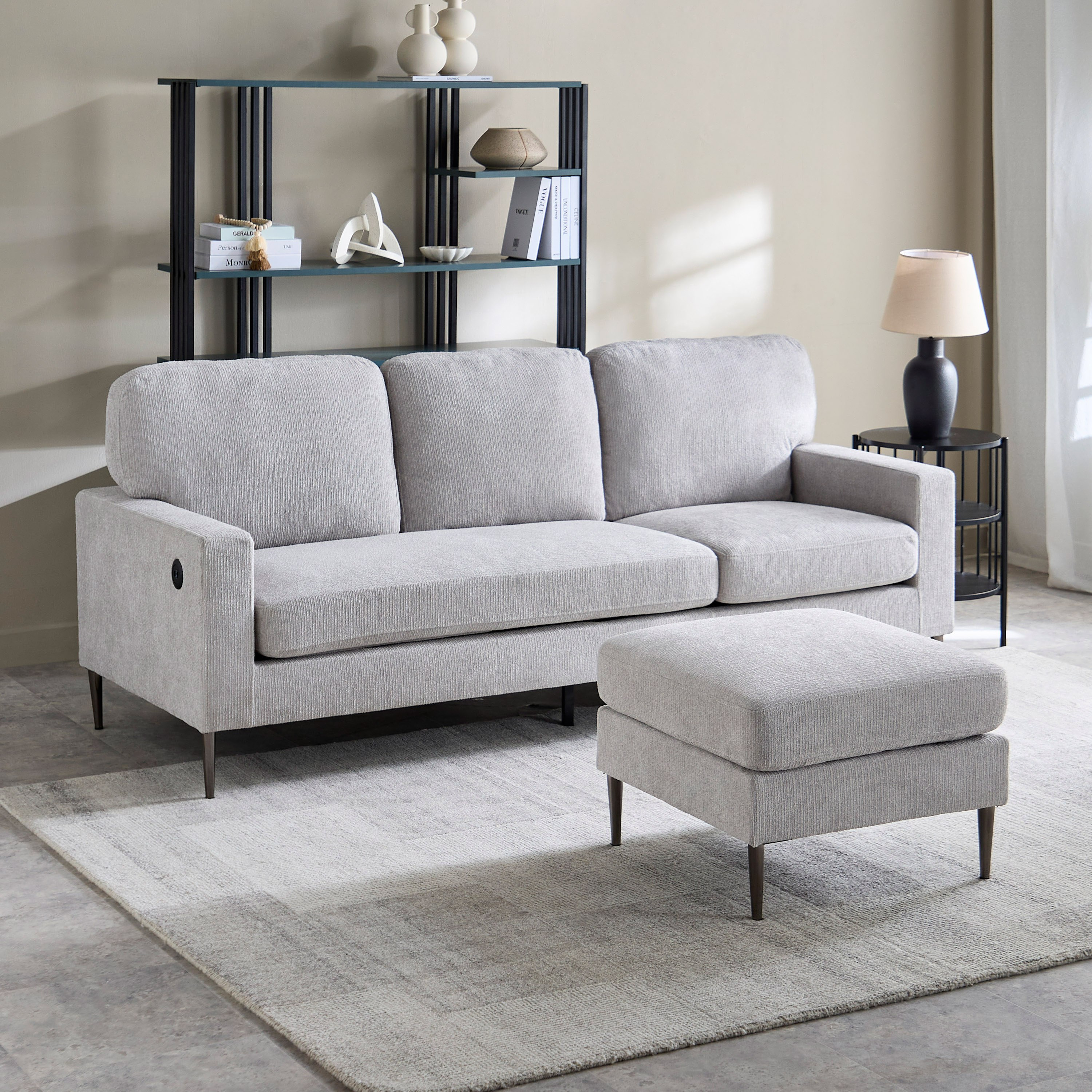 كنبة قماش ركنية قابلة للعكس 3 مقاعد مع يو إس بي من آريا إن إكس تي-hbxlivingroom-sofasandarmchairs-cornersofas-image-3