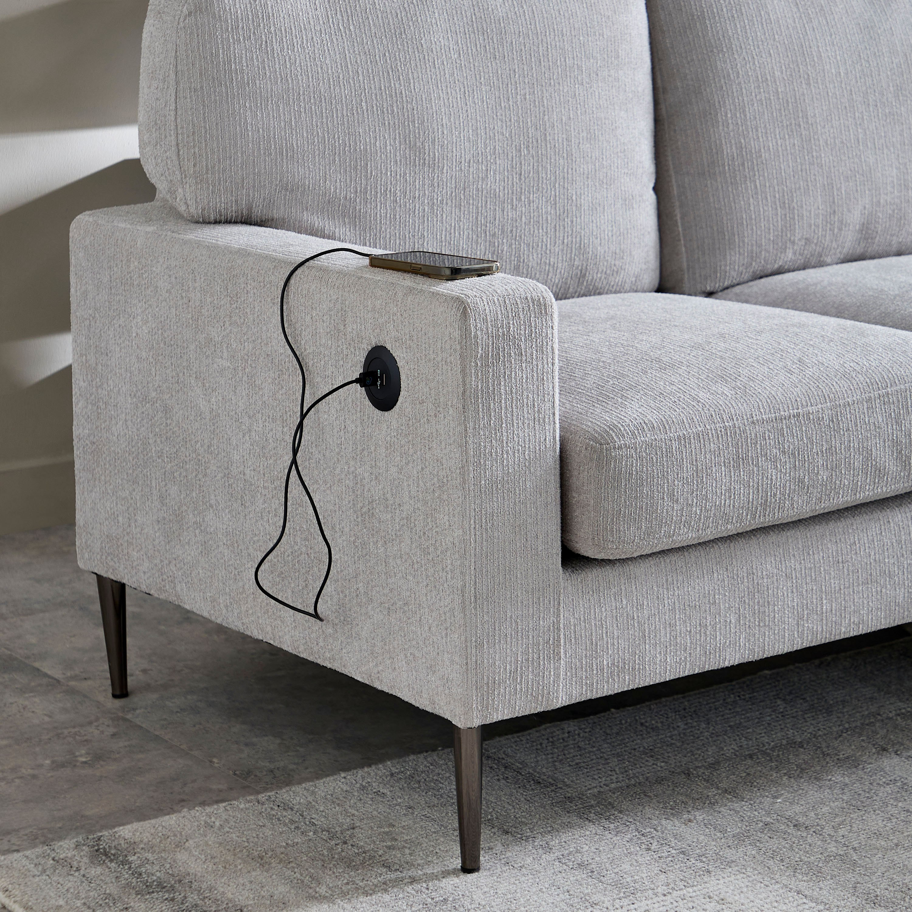 كنبة قماش ركنية قابلة للعكس 3 مقاعد مع يو إس بي من آريا إن إكس تي-hbxlivingroom-sofasandarmchairs-cornersofas-image-11