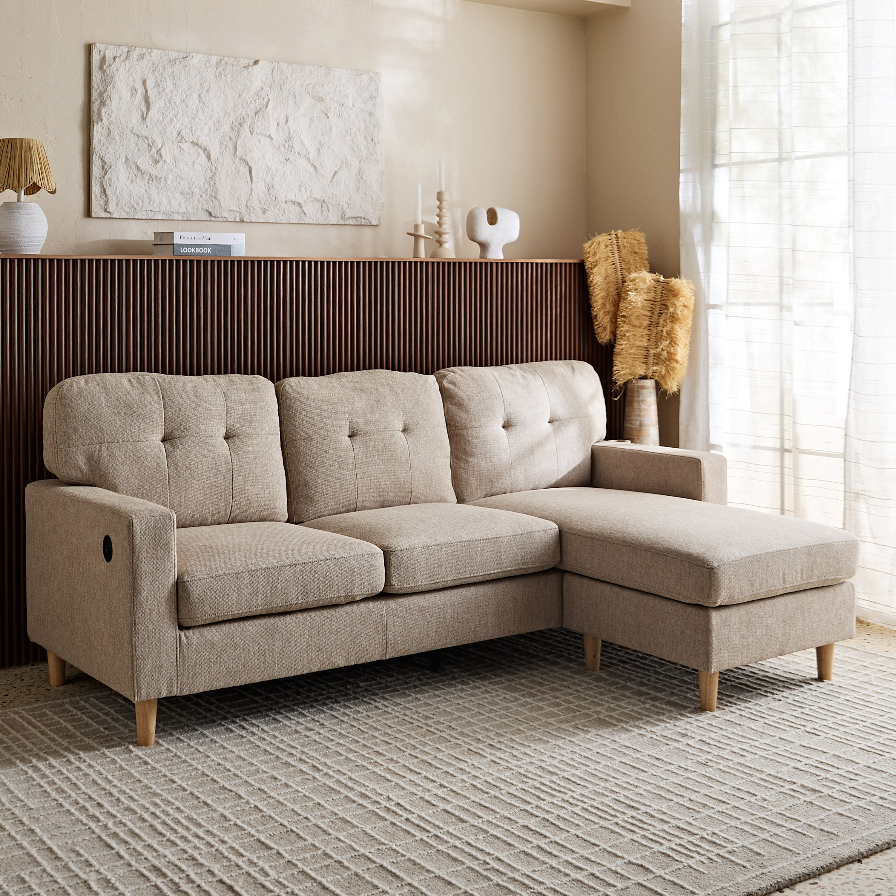 Boden 3-Seater Reversible Corner Fabric Sofa with USB-hbxlivingroom-sofasandarmchairs-cornersofas-image-1