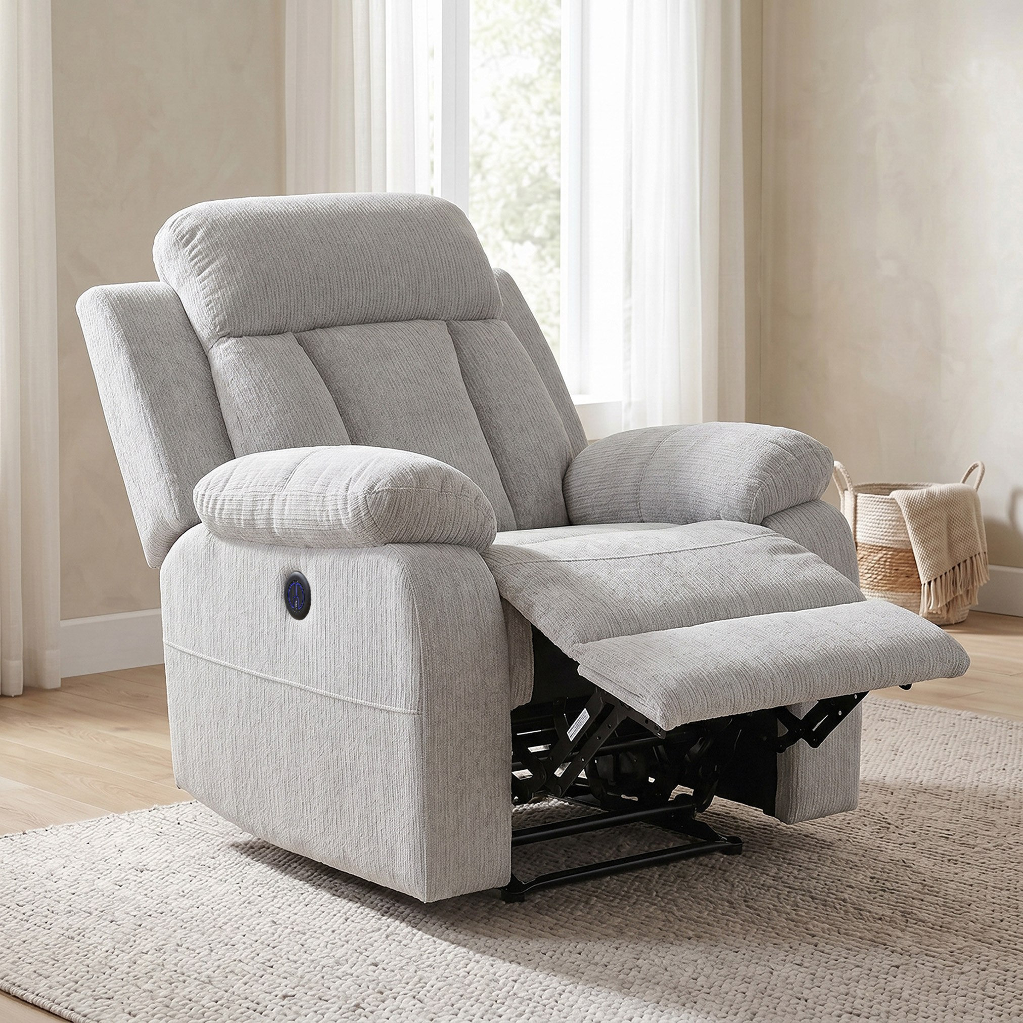 Dallas Electric Power Armchair Fabric Recliner Sofa with USB-hbxlivingroom-sofasandarmchairs-sofas-image-3