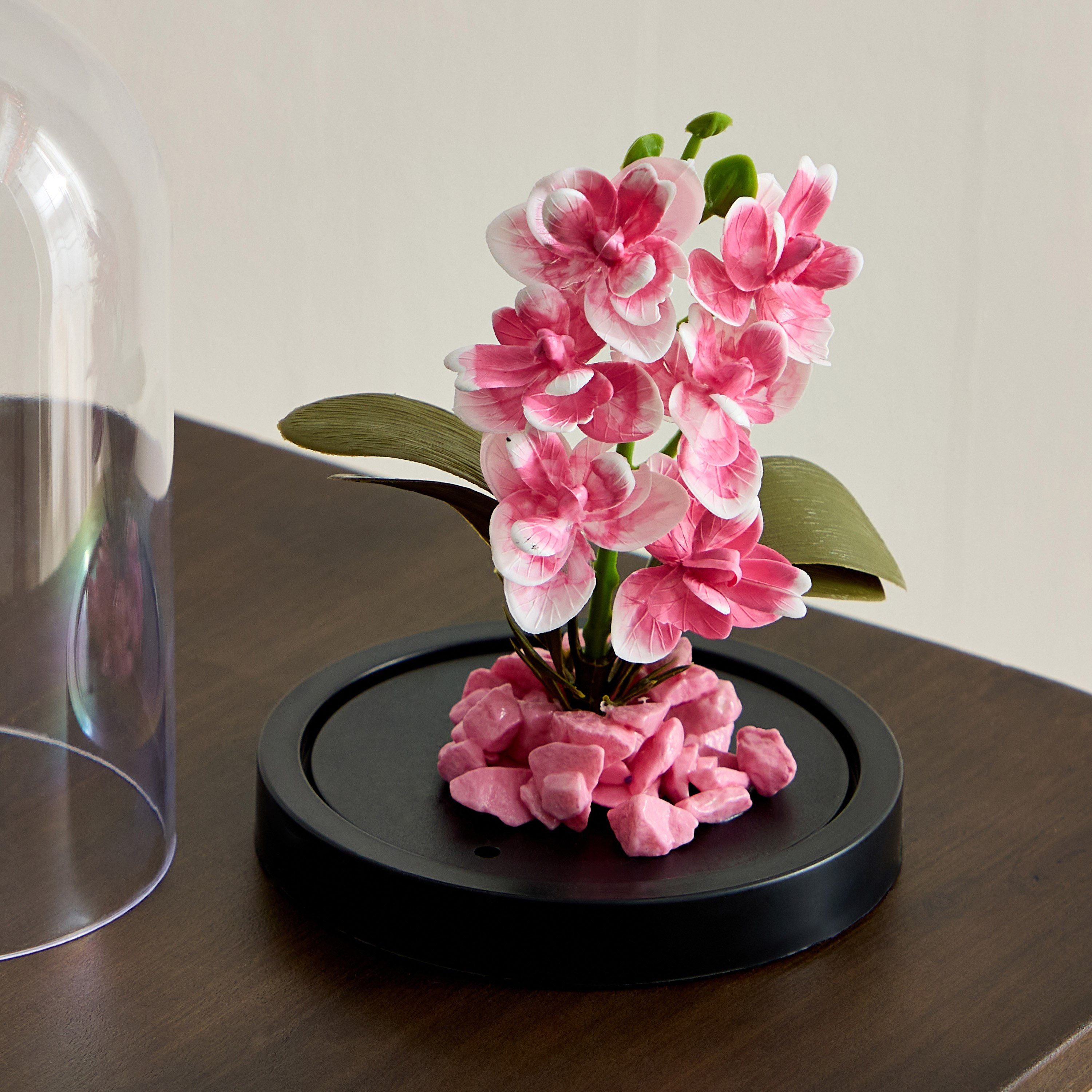 Taria Glass Floral Arrangement - 11x11x18 cm-hbxdecorandfurnishings-homeaccessories-artificialflowersandplants-image-2