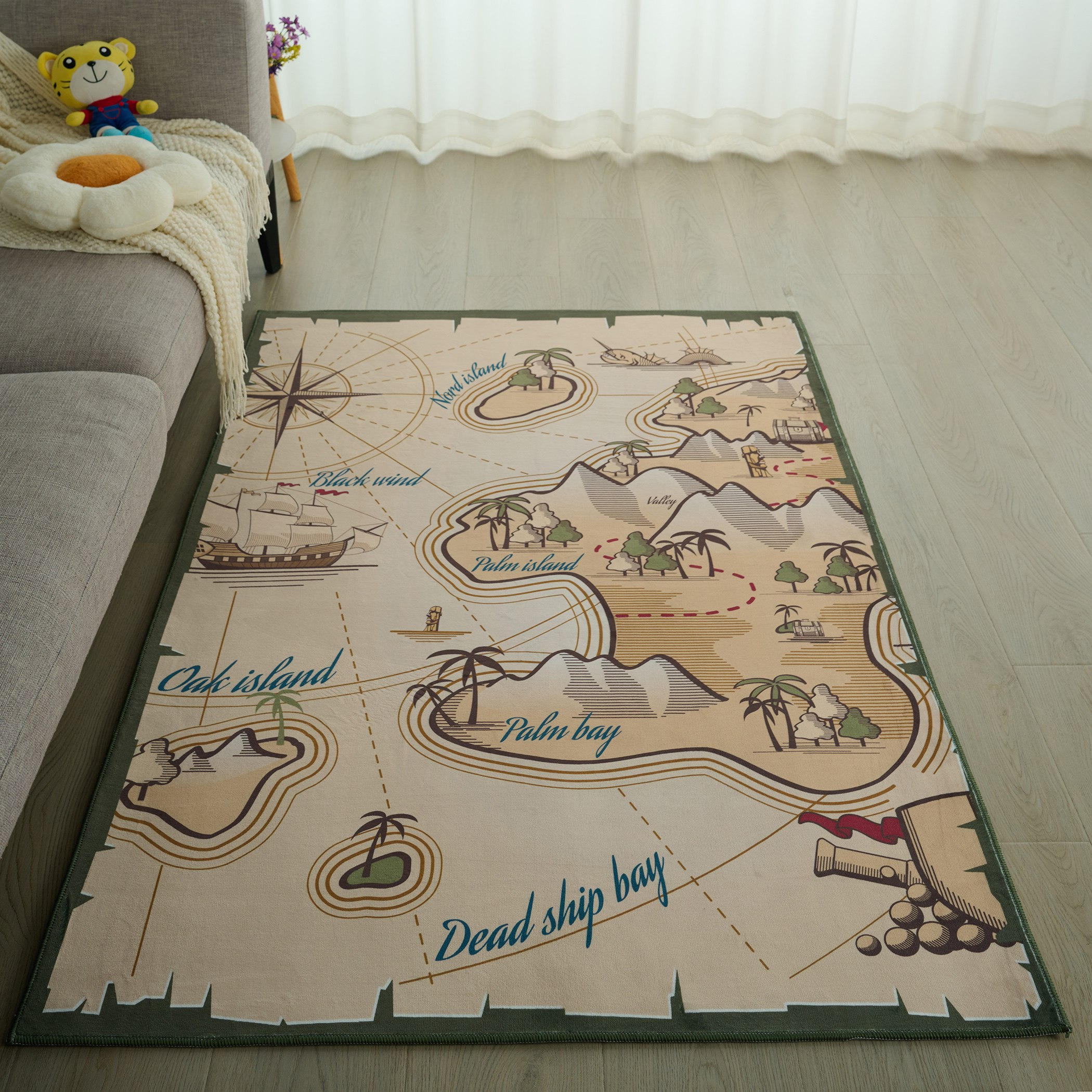 سجادة فلانيل بطبعات بن أوك آيلاند من جوي أدفنشرر - 110×160 سم-hbxdecorandfurnishings-floorcoverings-rugs-image-1