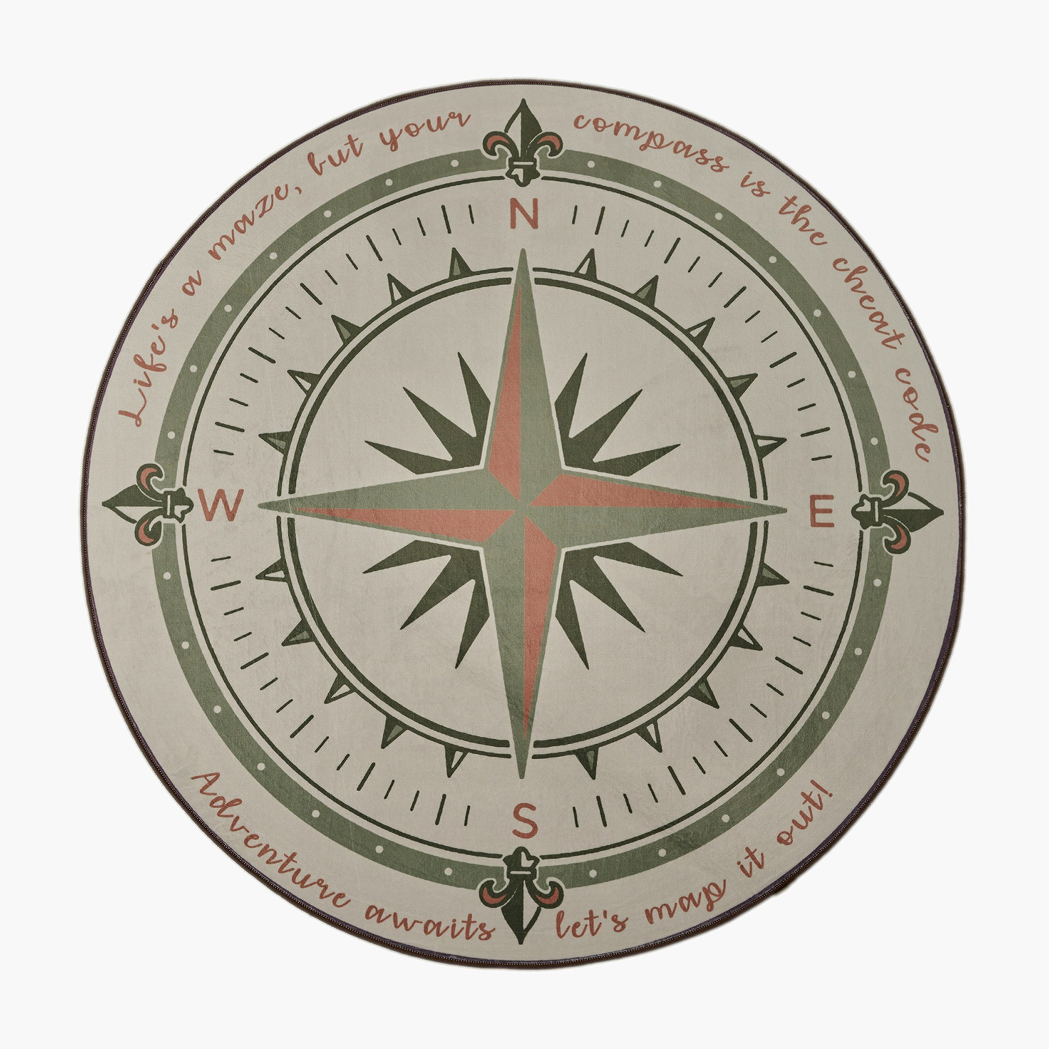 Joy Adventurer Ben Compass Printed Flannel Rug - 120 cm-hbxdecorandfurnishings-floorcoverings-rugs-image-5