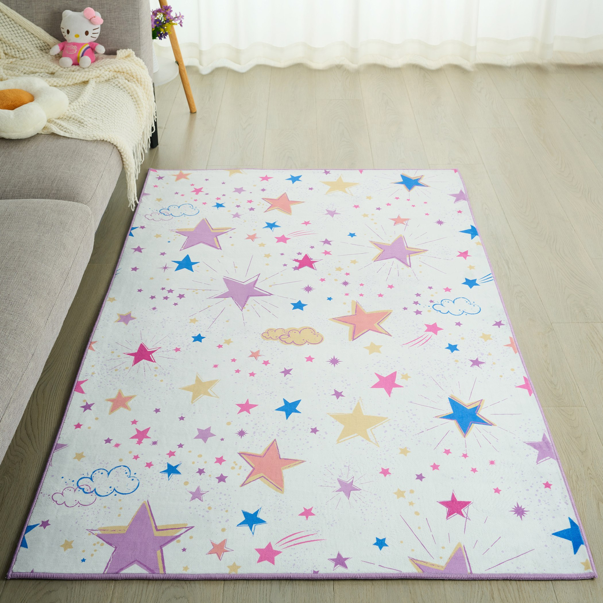 سجادة فلانيل بطبعات من آيفي ميدوز - 110x160 سم-hbxdecorandfurnishings-floorcoverings-rugs-image-1