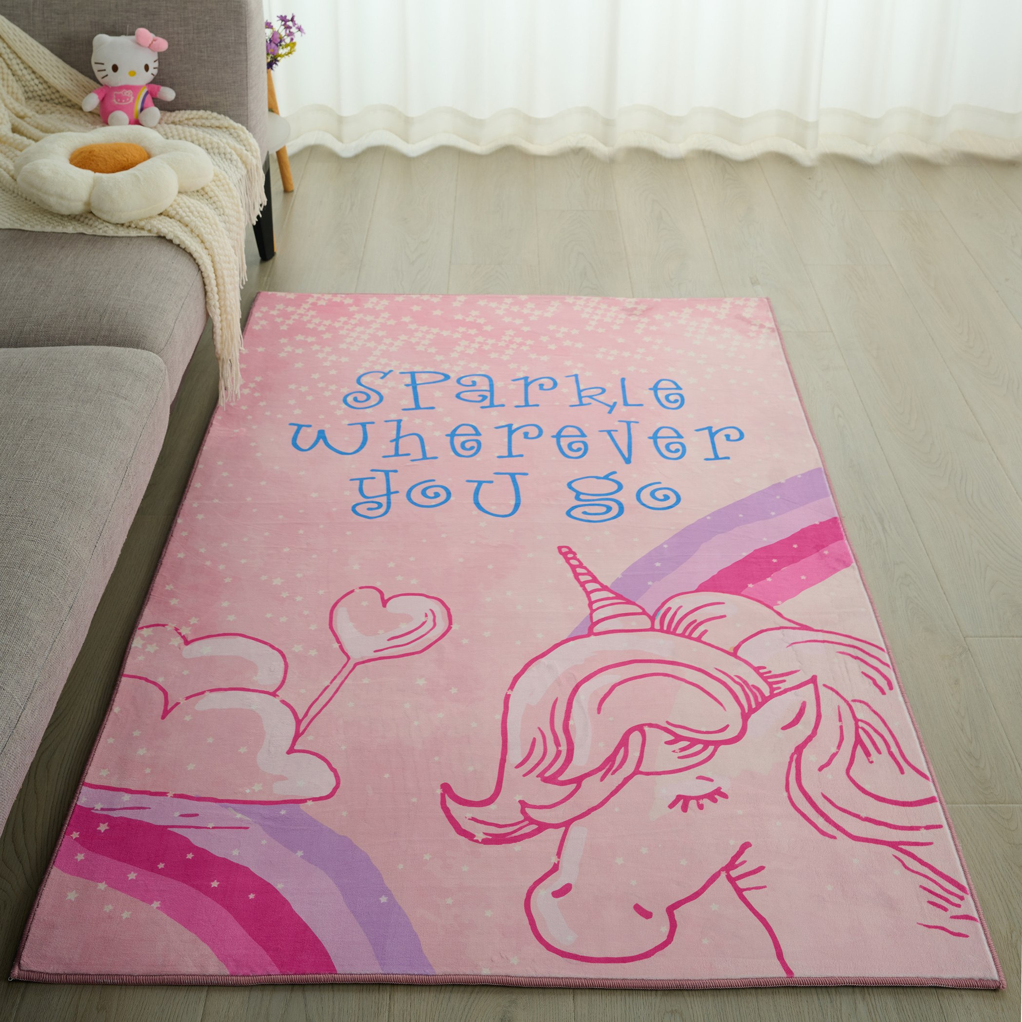 سجادة فلانيل بطبعات من آيفي ميدوز  - 110×160 سم-hbxdecorandfurnishings-floorcoverings-rugs-image-1