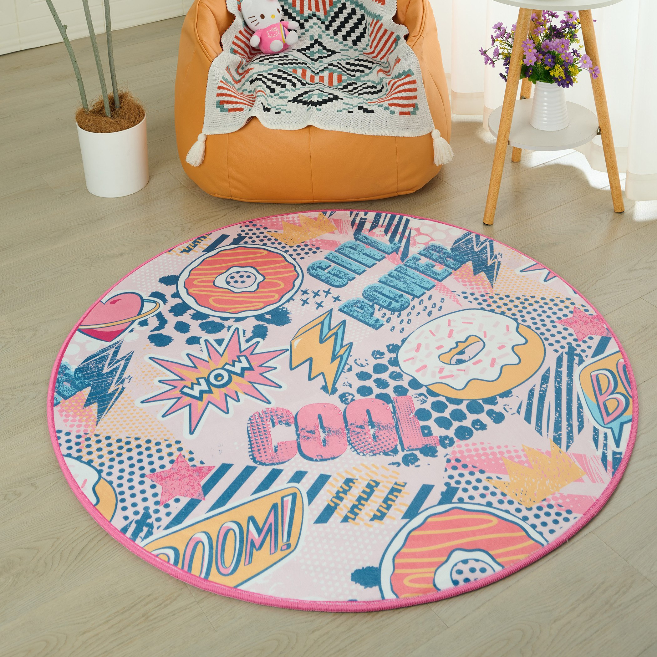 سجادة فلانيل بطبعات بين جيرل باور من آيفي ميدوز- 120 سم-hbxdecorandfurnishings-floorcoverings-rugs-image-1