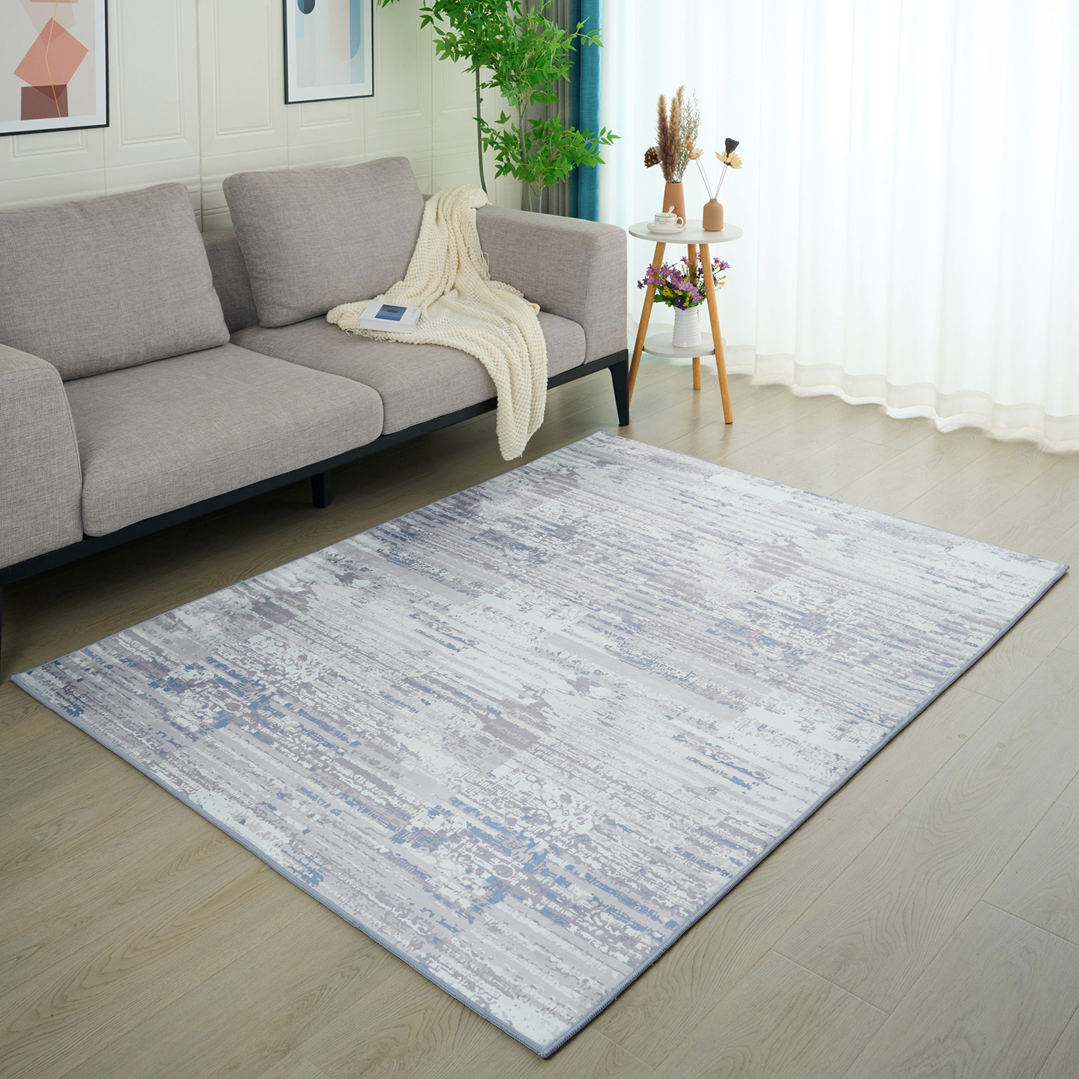 Ontario Kasbah Printed Flannel Rug - 150x200 cm-hbxdecorandfurnishings-floorcoverings-rugs-image-1