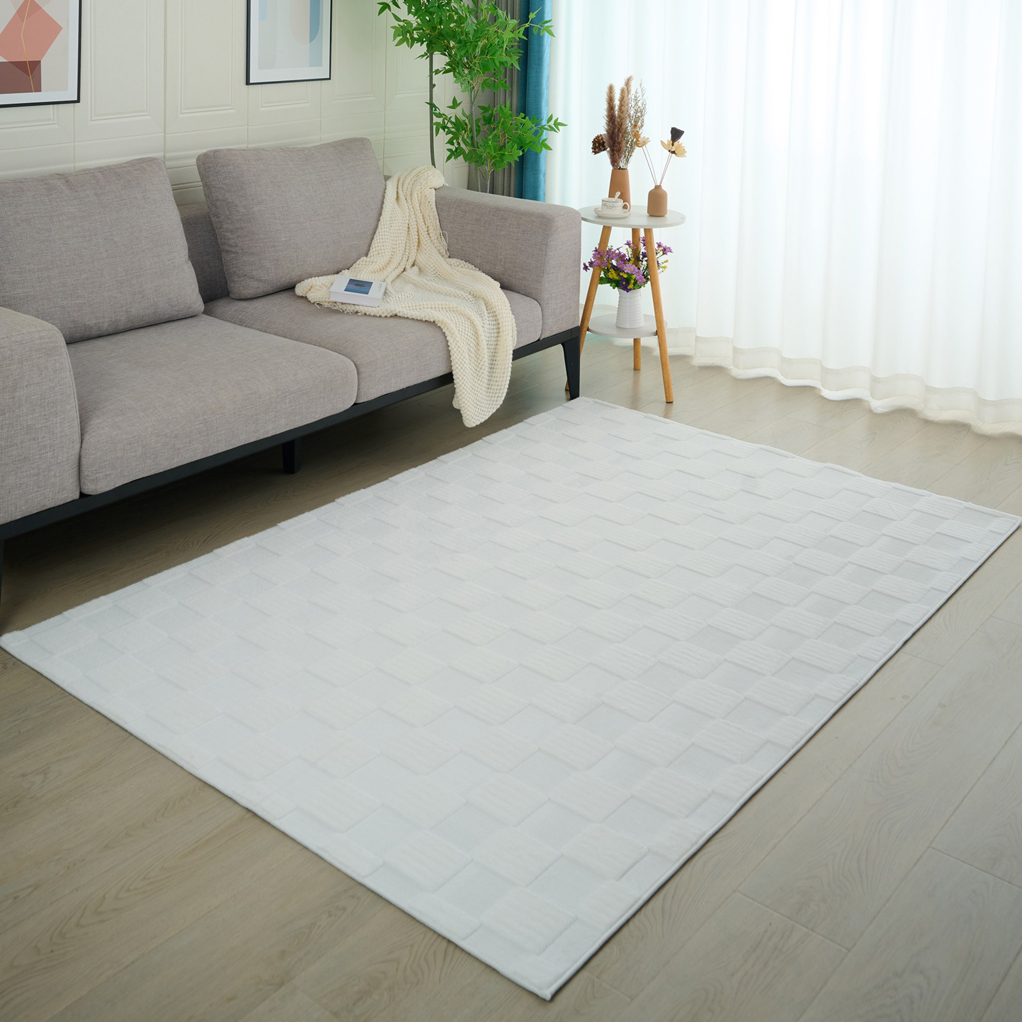 سجادة فرو أرنب جاكار إيلا من زارا - 200x300 سم-hbxdecorandfurnishings-floorcoverings-rugs-image-1