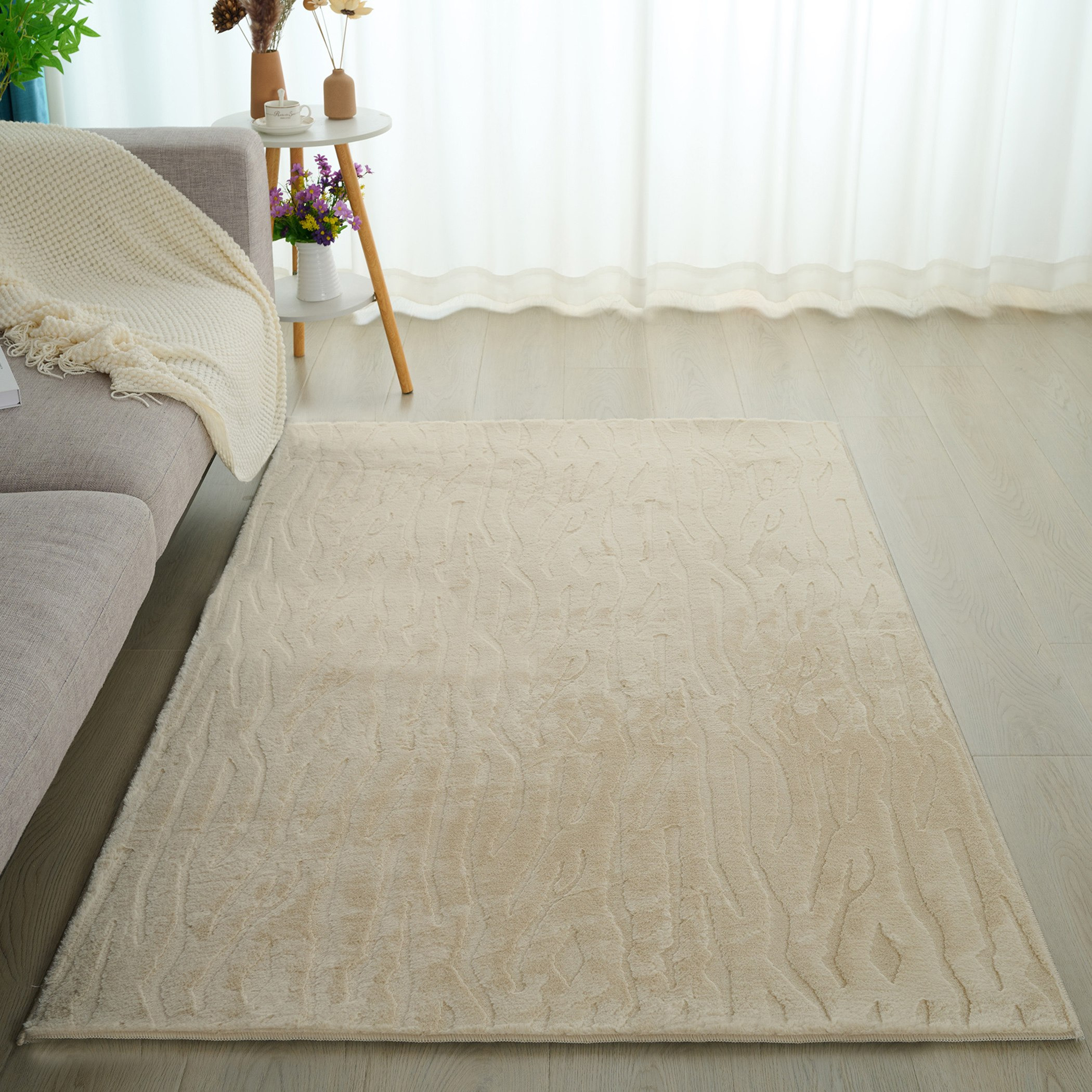 سجادة جاكار فرو أرنب ريزا من زارا - 120x170 سم-hbxdecorandfurnishings-floorcoverings-rugs-image-1