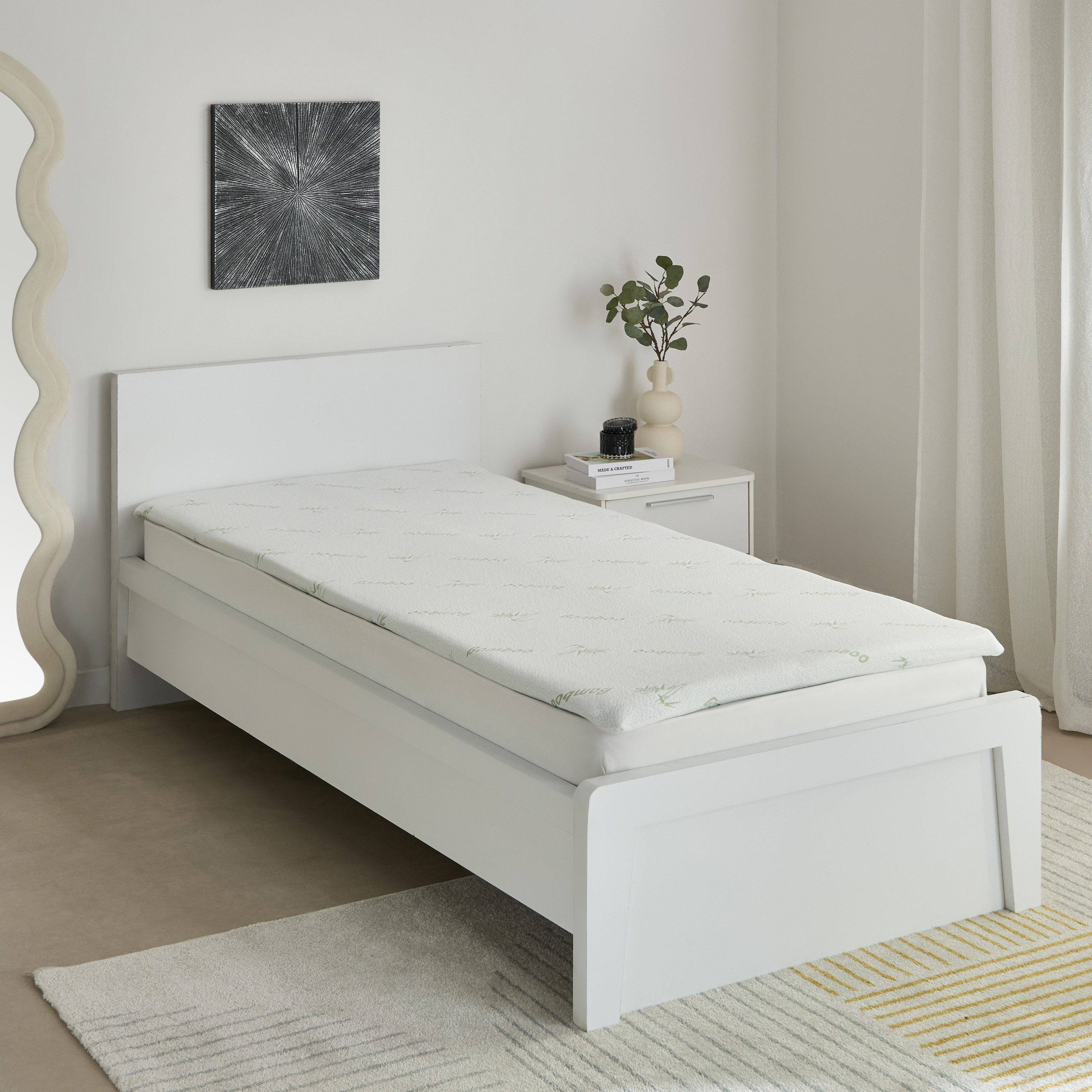 لبادة مرتبة فردية ميموري فوم من الخيزران من ريلاكس - 90x200x4 سم-hbxhomeware-hbxbedroom-image-1