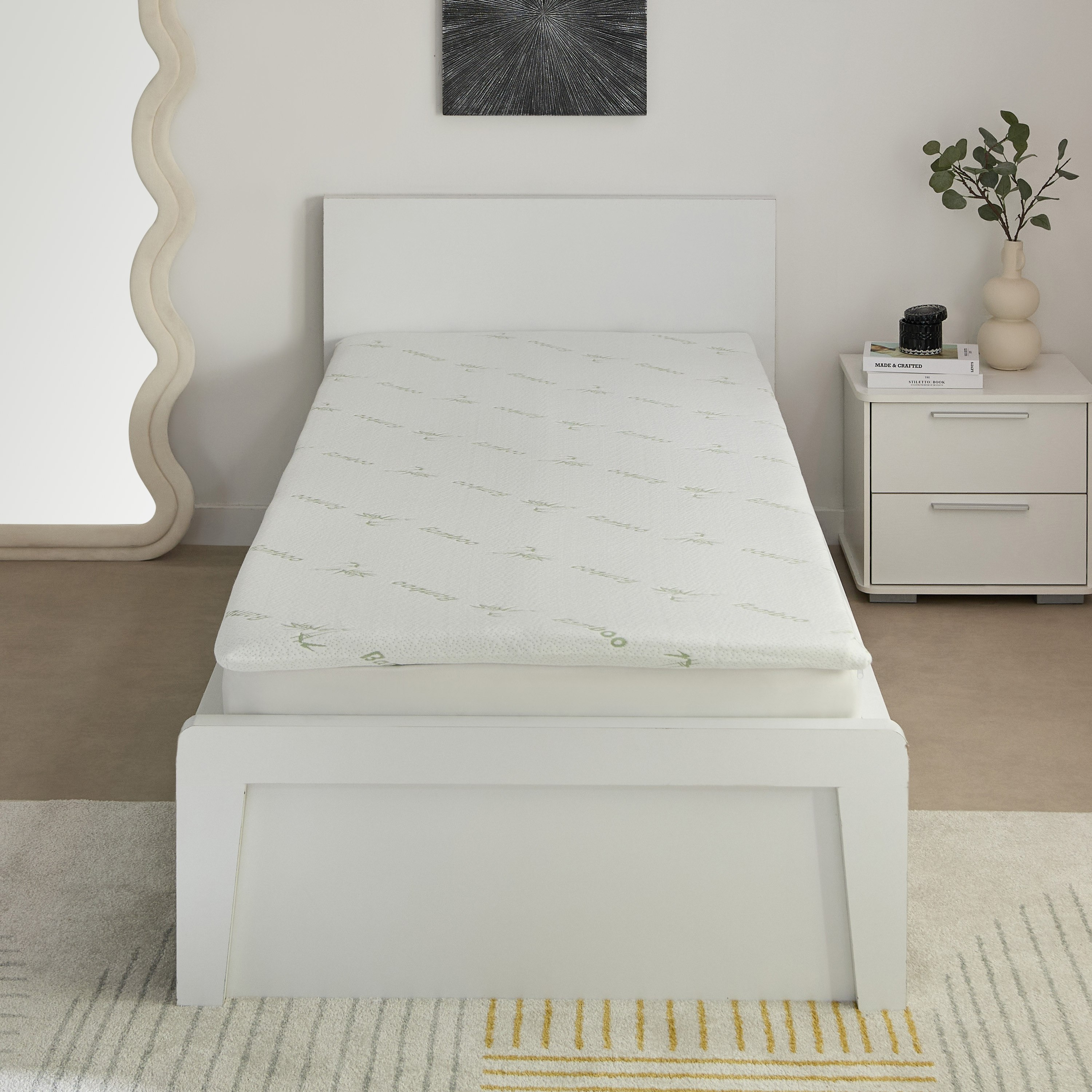 لبادة مرتبة فردية ميموري فوم من الخيزران من ريلاكس - 90x200x4 سم-hbxhomeware-hbxbedroom-image-2