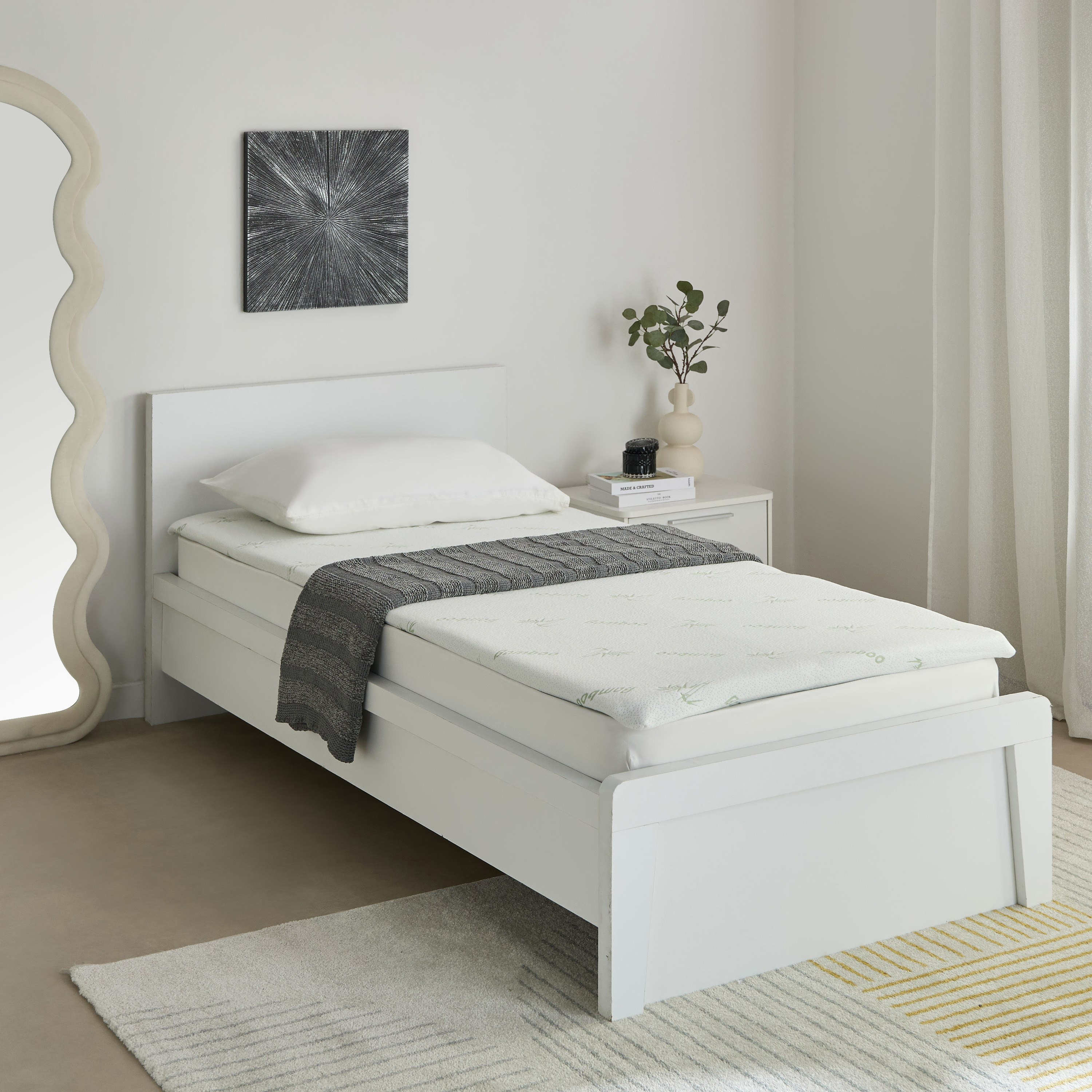 لبادة مرتبة فردية ميموري فوم من الخيزران من ريلاكس - 90x200x4 سم-hbxhomeware-hbxbedroom-image-6