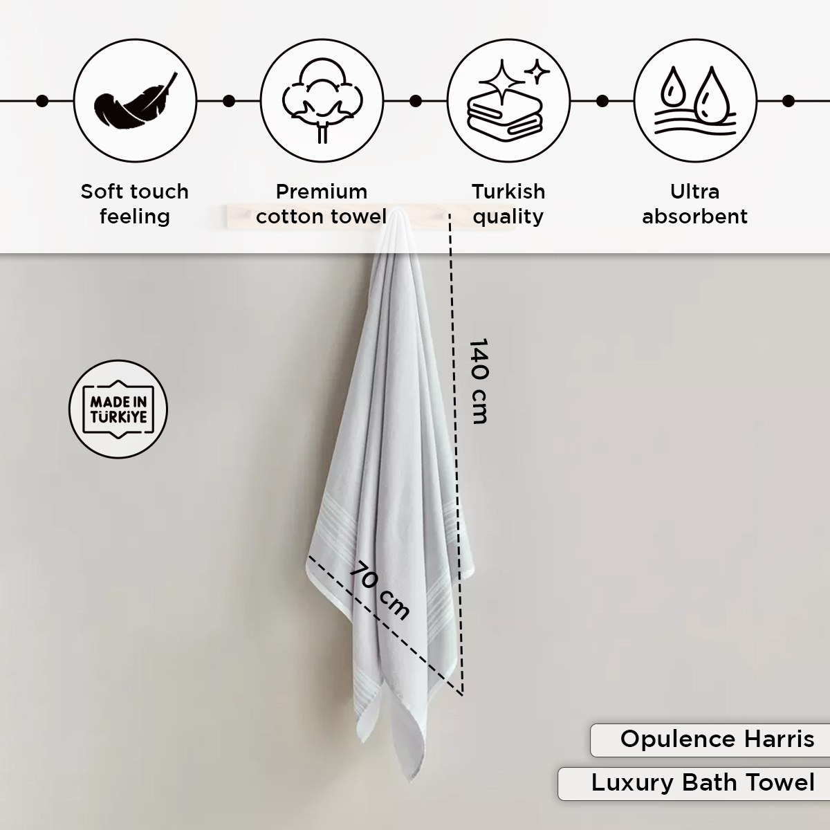 Opulence Harris Face Terry Turkish Cotton Bath Towel - 70x140 cm-hbxbathroom-bathroomtextiles-image-4