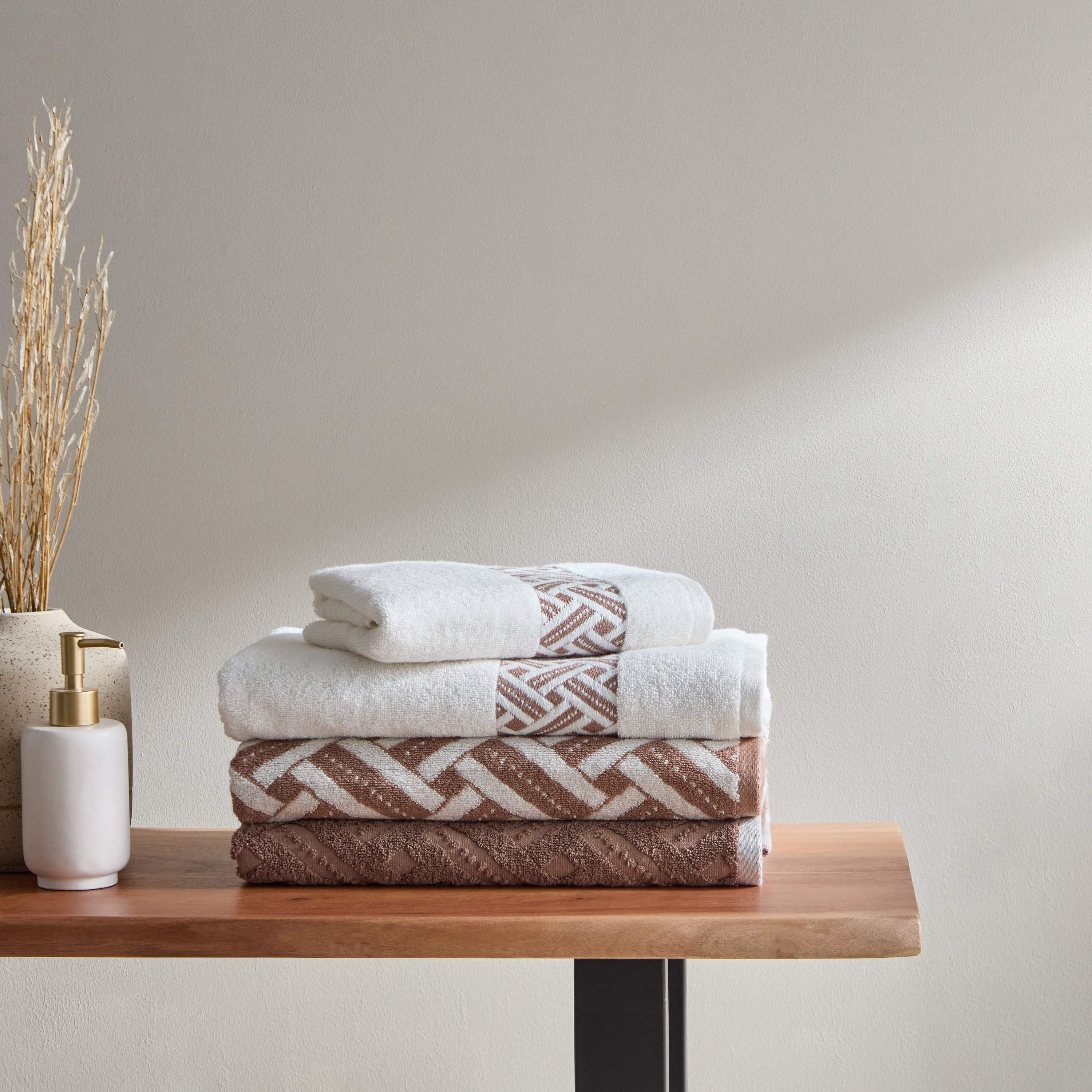 Opulence Serenity Solid Jacquard Turkish Cotton Bath Towel - 70x140 cm-hbxbathroom-bathroomtextiles-image-5