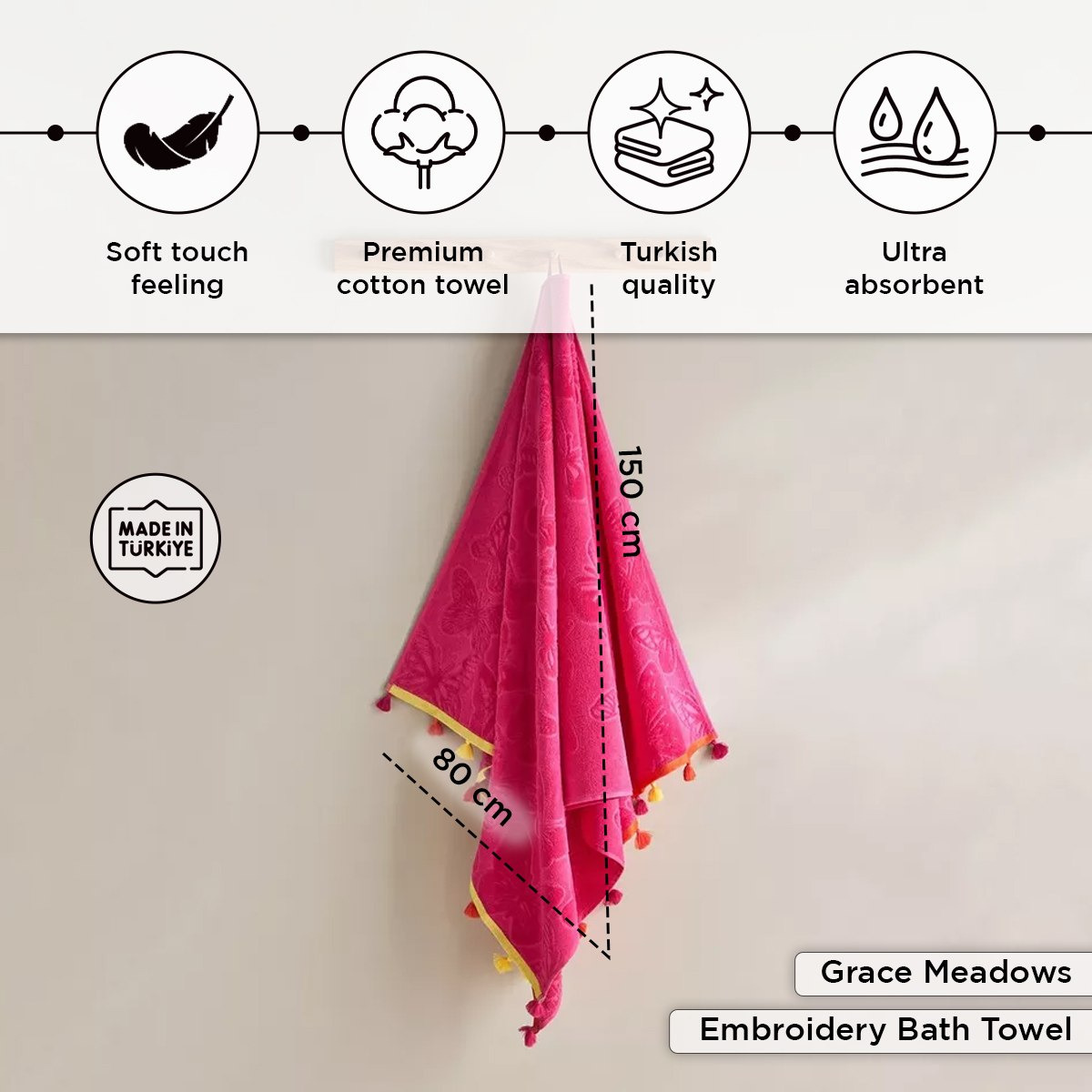 منشفة شاطئ للأطفال من القطن التركي من جريس ميدوز - 80×150 سم-hbxhomeware-hbxkidsandyouth-image-4