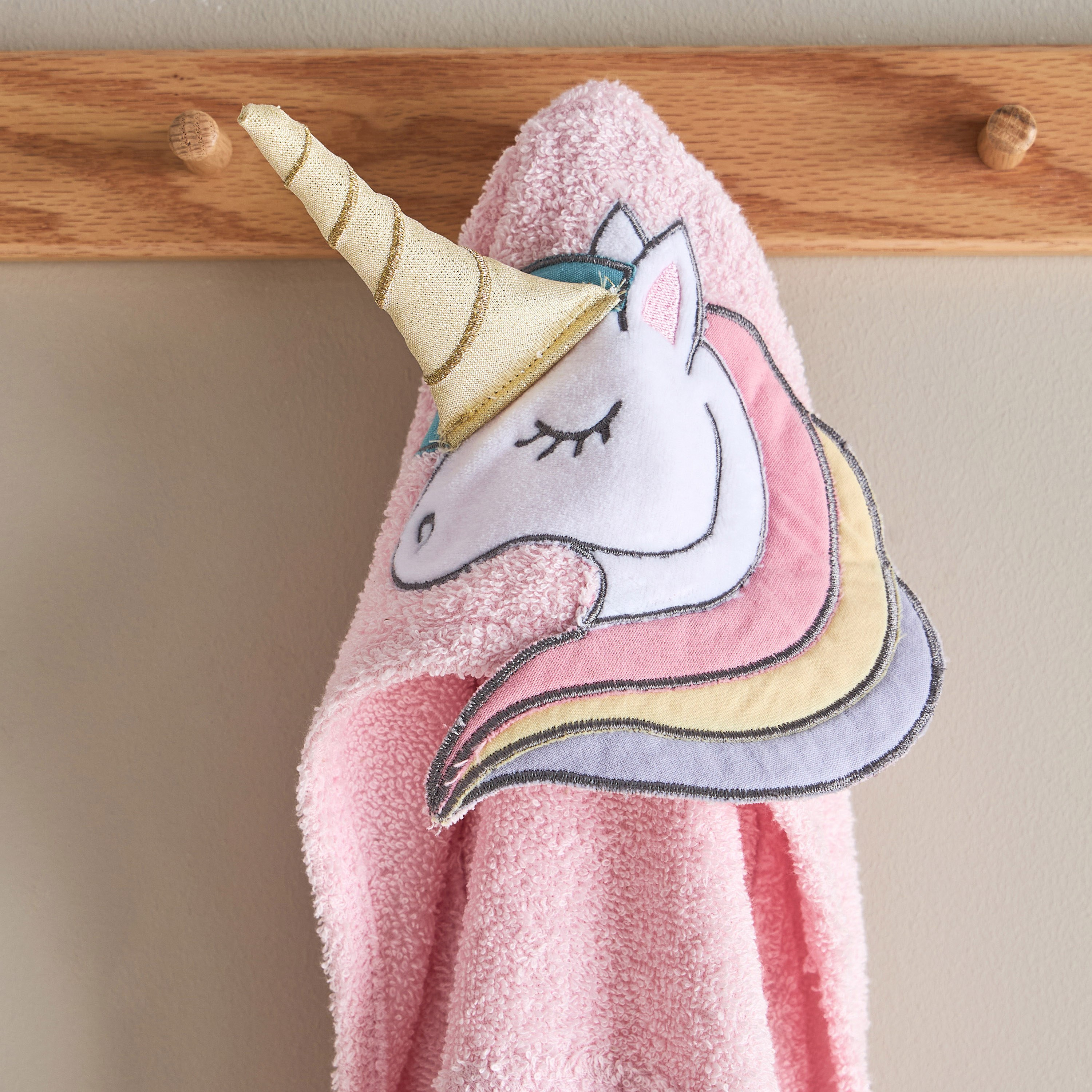 Grace Meadows Unicorn Turkish Cotton Kids Hooded Bath Towel - 70x130 cm-hbxhomeware-hbxkidsandyouth-image-2