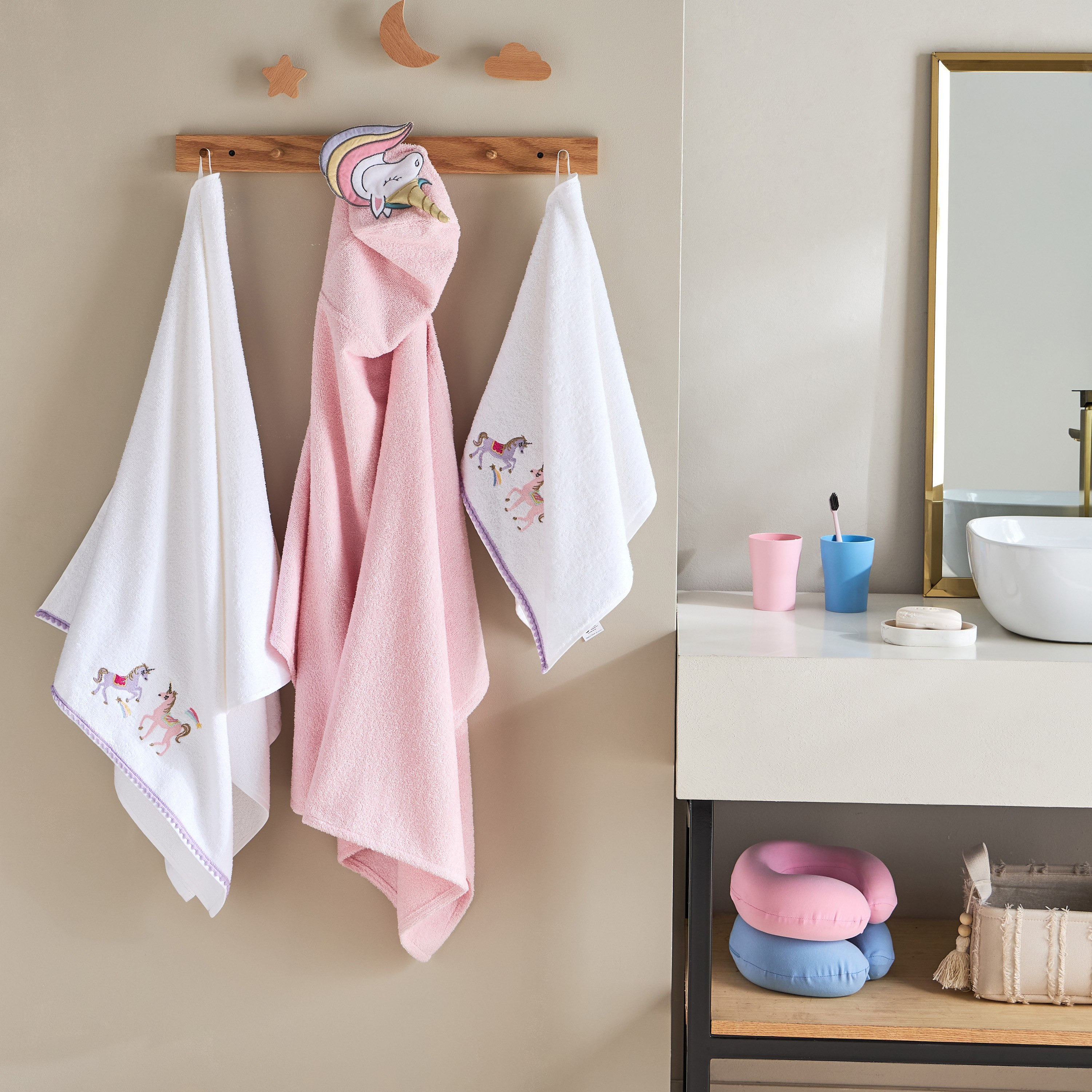 Grace Meadows Unicorn Turkish Cotton Kids Hooded Bath Towel - 70x130 cm-hbxhomeware-hbxkidsandyouth-image-6