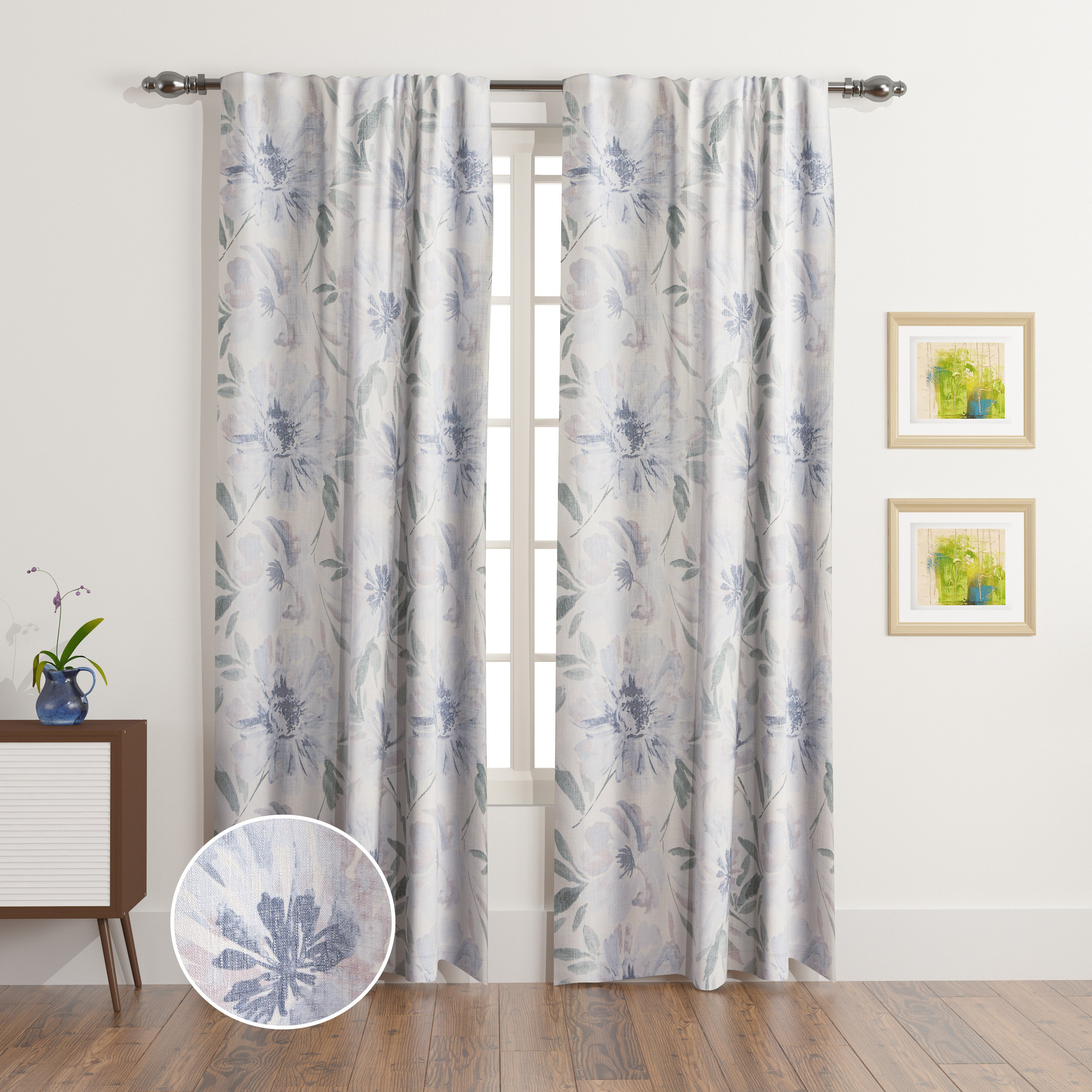 Clive 2-Piece Printed Sheer Rod Pocket Curtain Set - 140x240 cm-hbxhomeware-hbxlivingroom-image-1