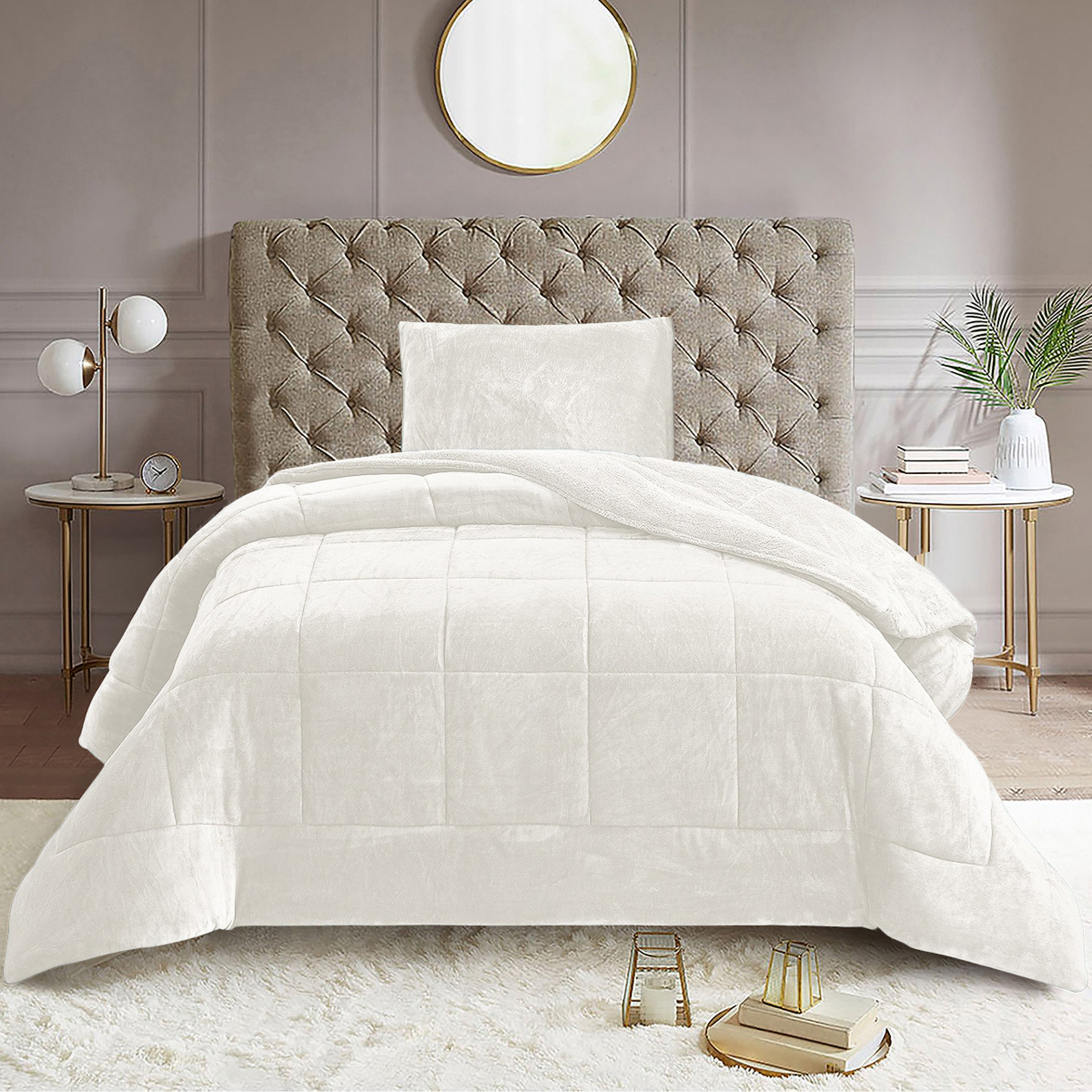 Nariko Solid Flannel 2-Piece Twin Comforter Set - 150x220 cm-hbxhomeware-hbxbedroom-image-2