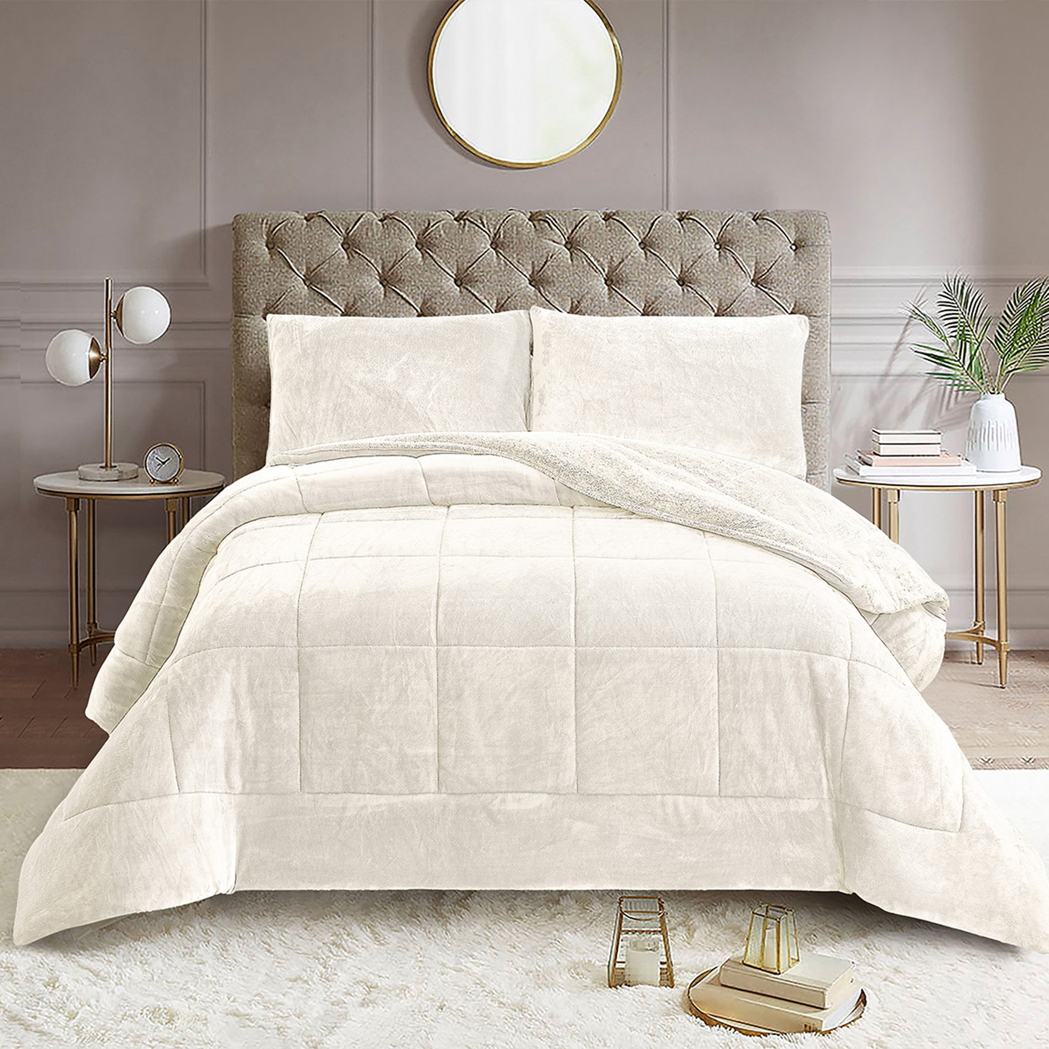 Nariko 3-Piece Solid Flannel King Comforter Set - 220x240 cm-hbxhomeware-hbxbedroom-image-2