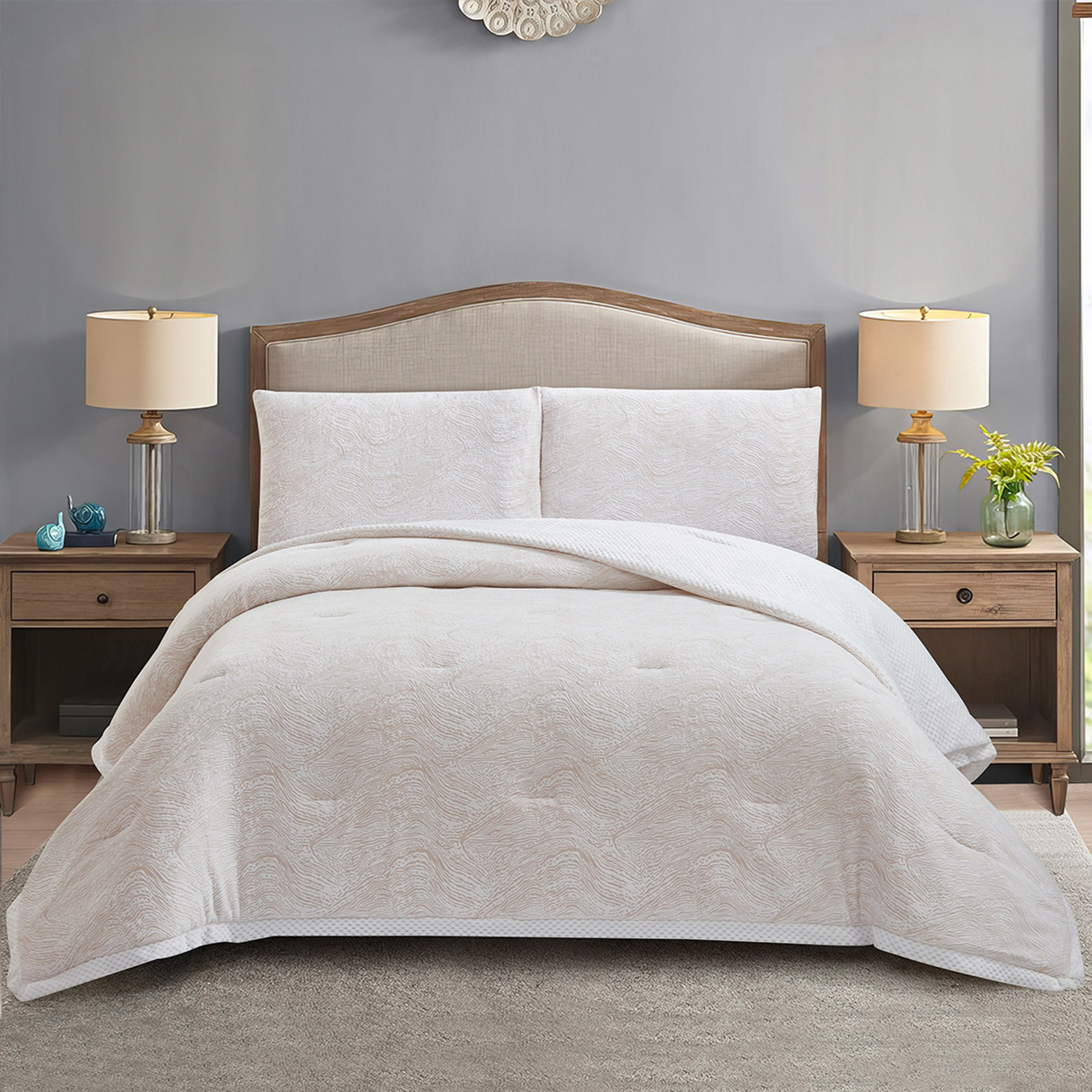 Bern Miass 3-Piece Micromilk Velvet Flannel King Comforter Set - 220x240 cm-hbxhomeware-hbxbedroom-image-2