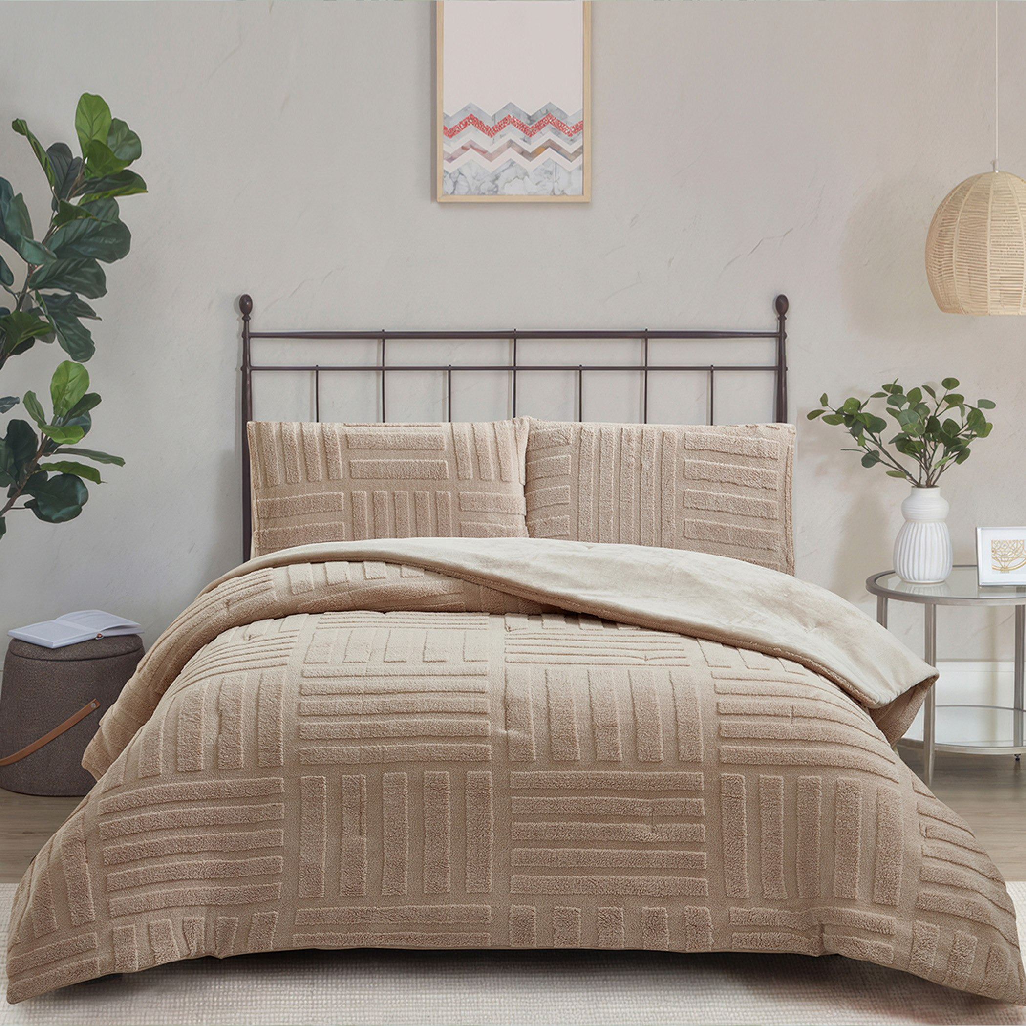 طقم لحاف كينج فرو شيربا جاكار 3 قطع من ليا أورليو - 220 × 240 سم-hbxhomeware-hbxbedroom-image-2