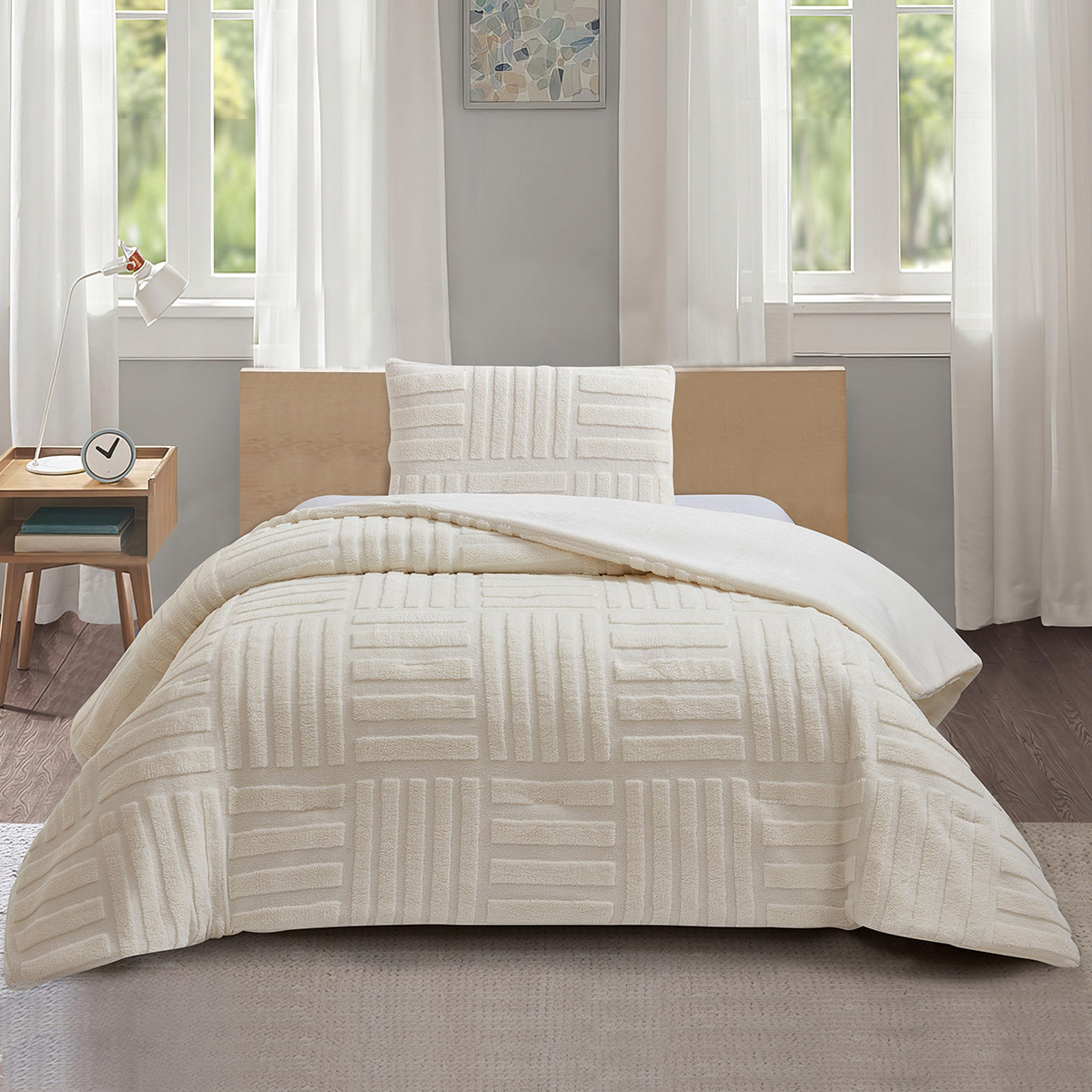 طقم لحاف توين فرو شيربا جاكار أورليو قطعتين من ليا- 150×220 سم-hbxhomeware-hbxbedroom-image-2