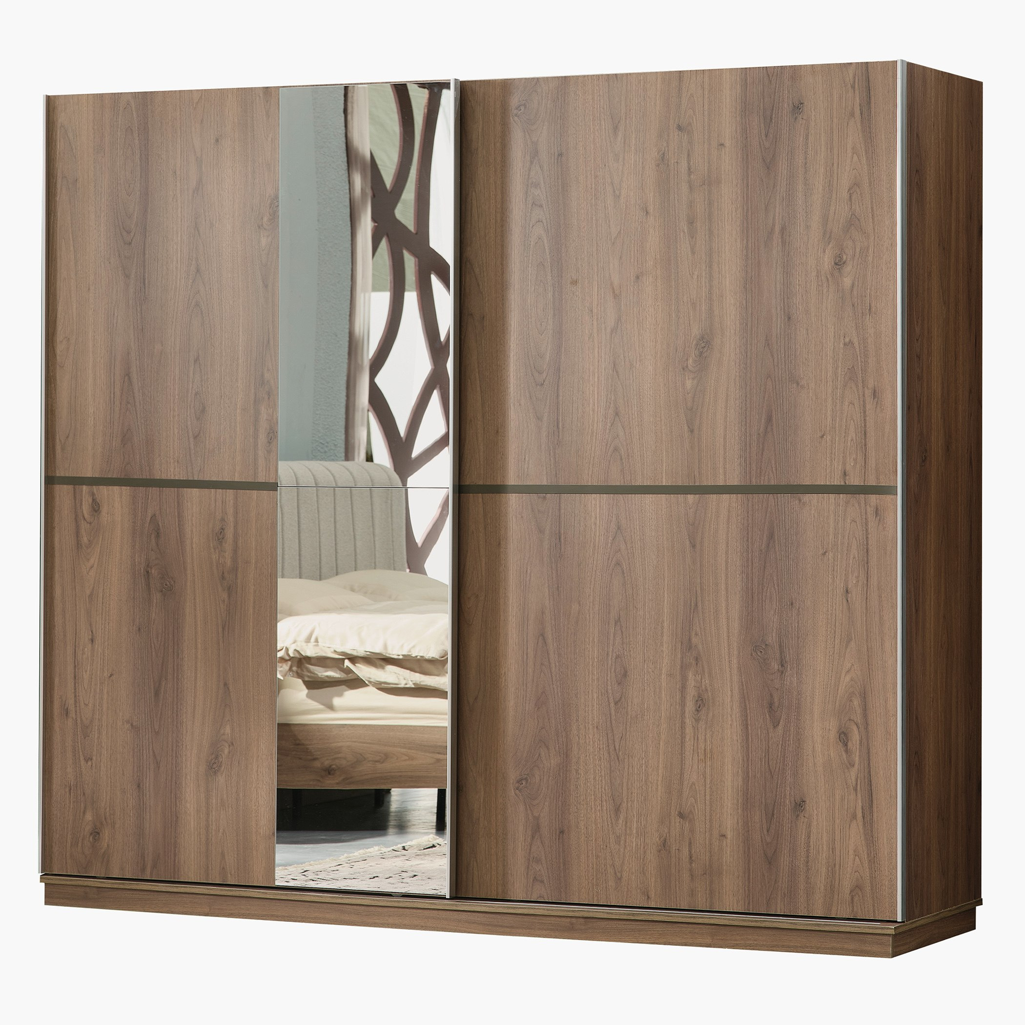 خزانة ملابس بباب انزلاقي و2 درج ومرآة من جينوفا-hbxfurniture-wardrobes-image-3
