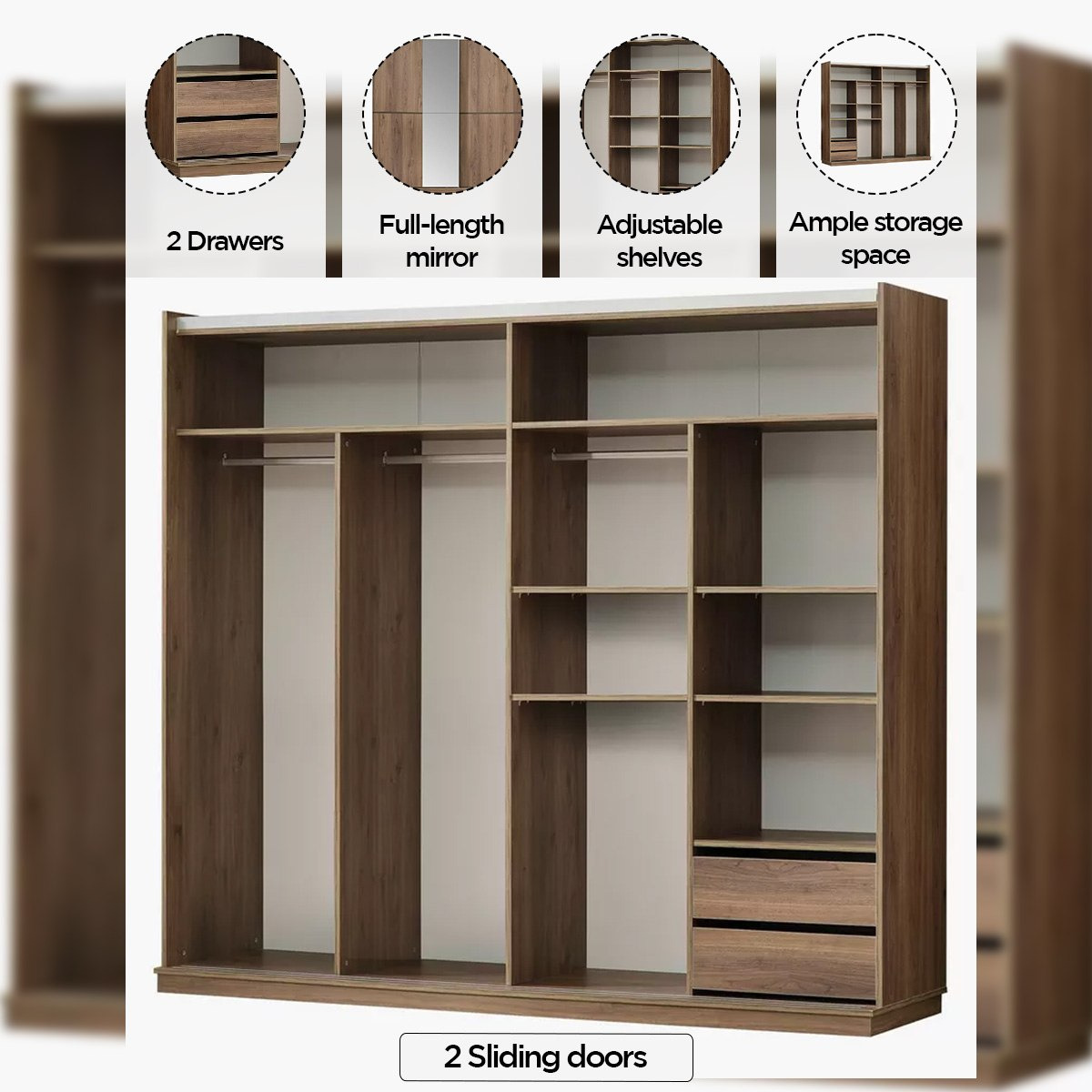 خزانة ملابس بباب انزلاقي و2 درج ومرآة من جينوفا-hbxfurniture-wardrobes-image-5