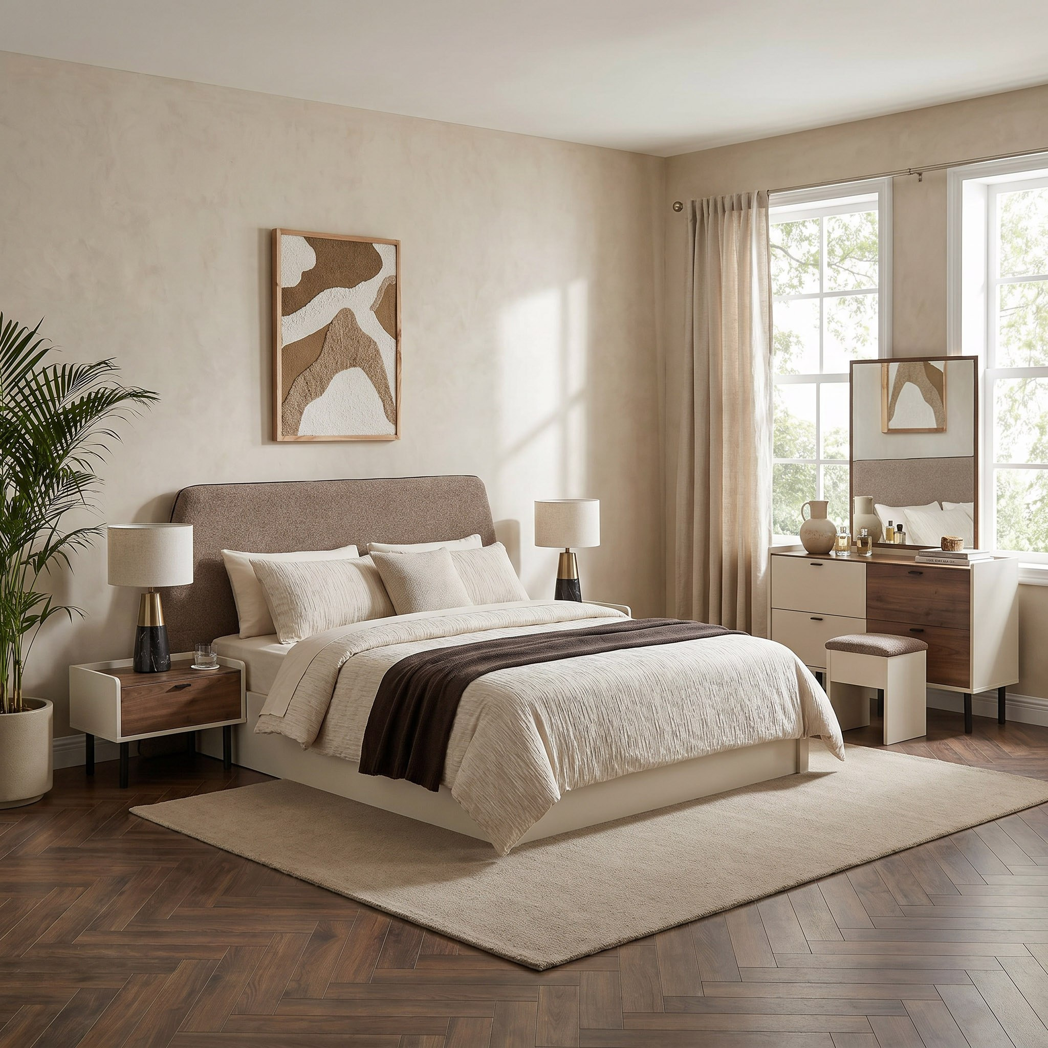 طقم غرفة نوم كينج 6 قطع من لوسيا- 180x200 سم-hbxbedroom-bedsandbedsets-bedroomsets-king-image-1
