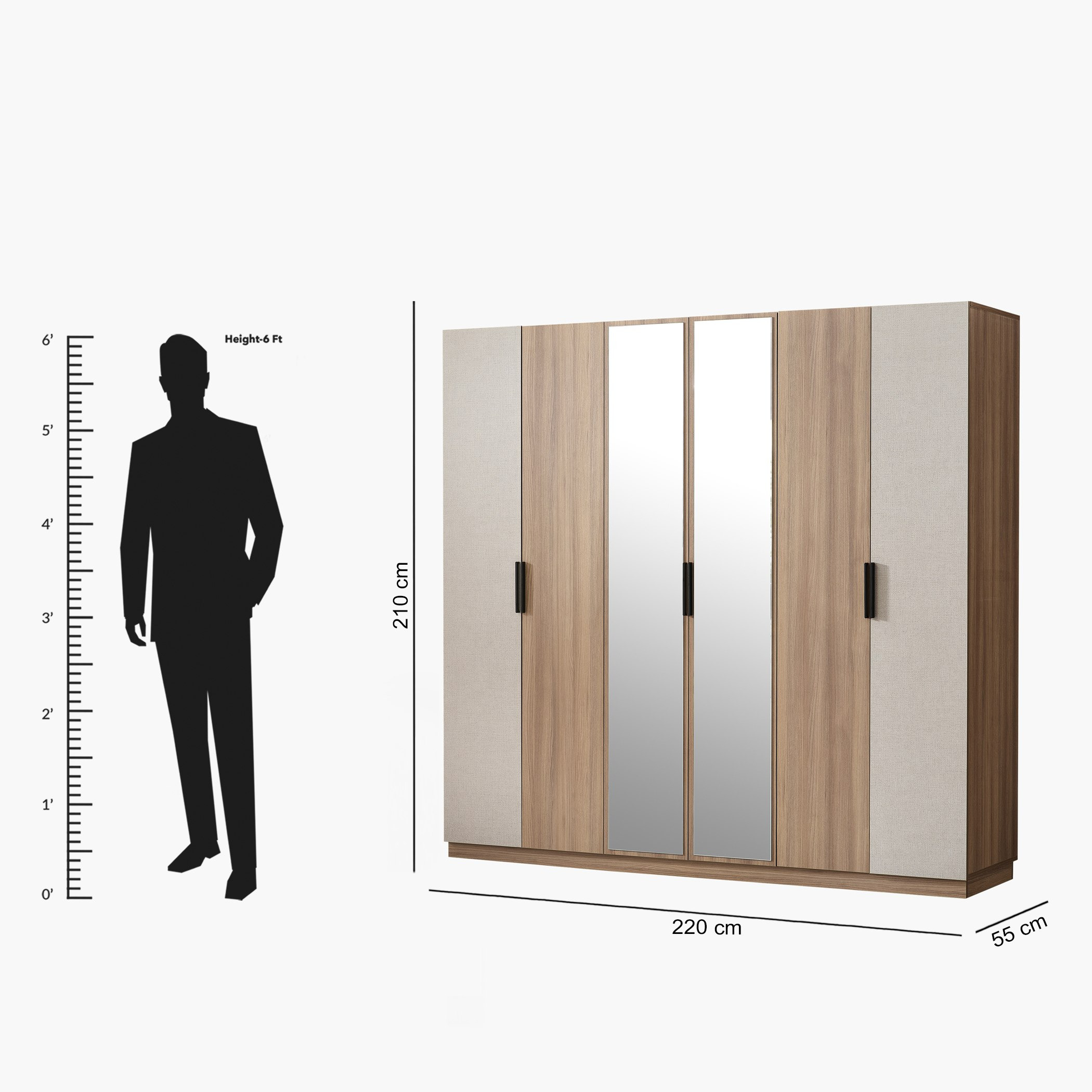 خزانة ملابس 6 أبواب مع 2 مرآة من سوان-hbxfurniture-wardrobes-image-9