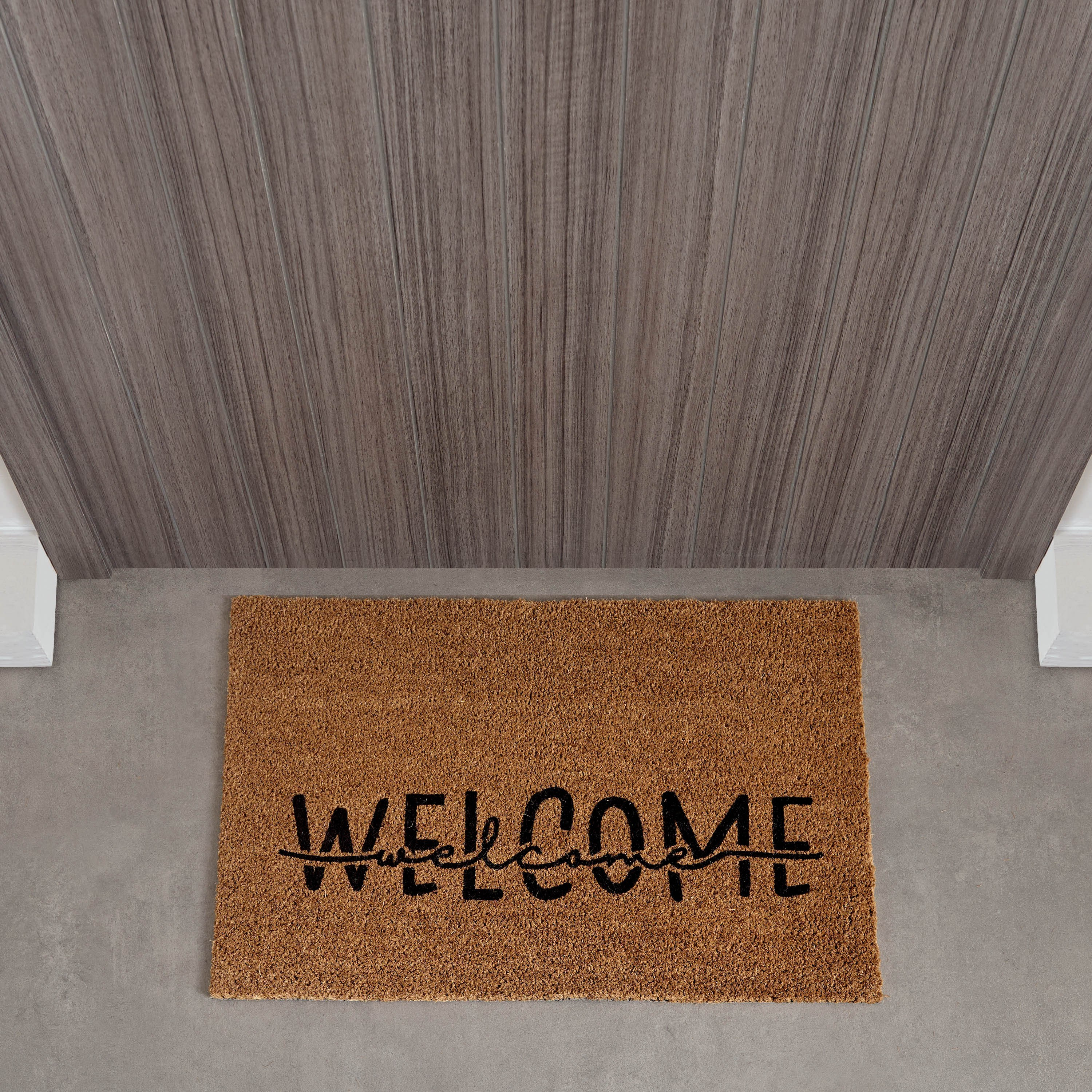 سجادة باب من ألياف جوز الهند بظهر لاتكس وطبعات ويلكم - 60x90 سم-hbxhomeware-hbxoutdoor-image-2
