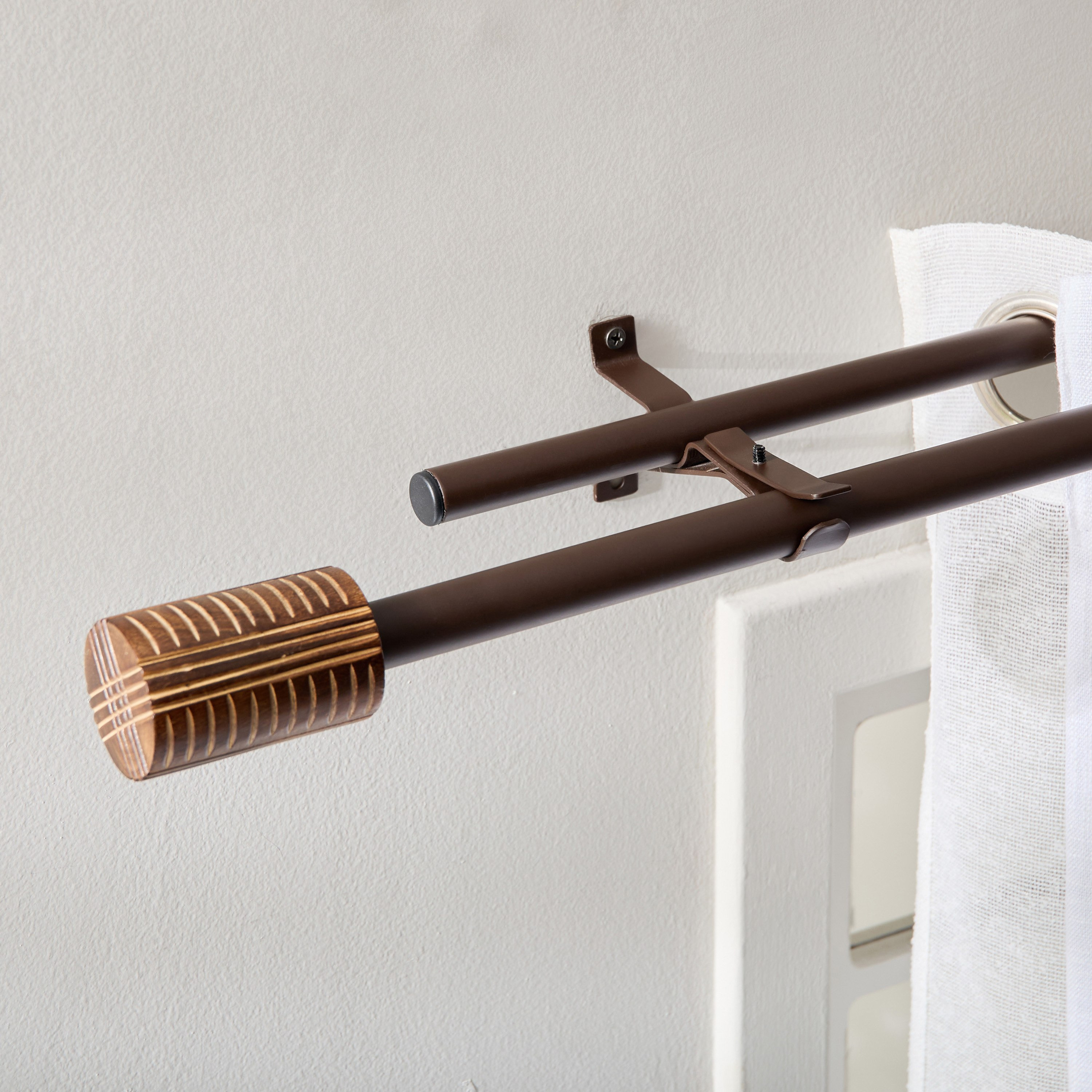 Natura Amare 25 mm Extendable Double Curtain Rod - 110-320 cm-hbxhomeware-hbxlivingroom-image-1