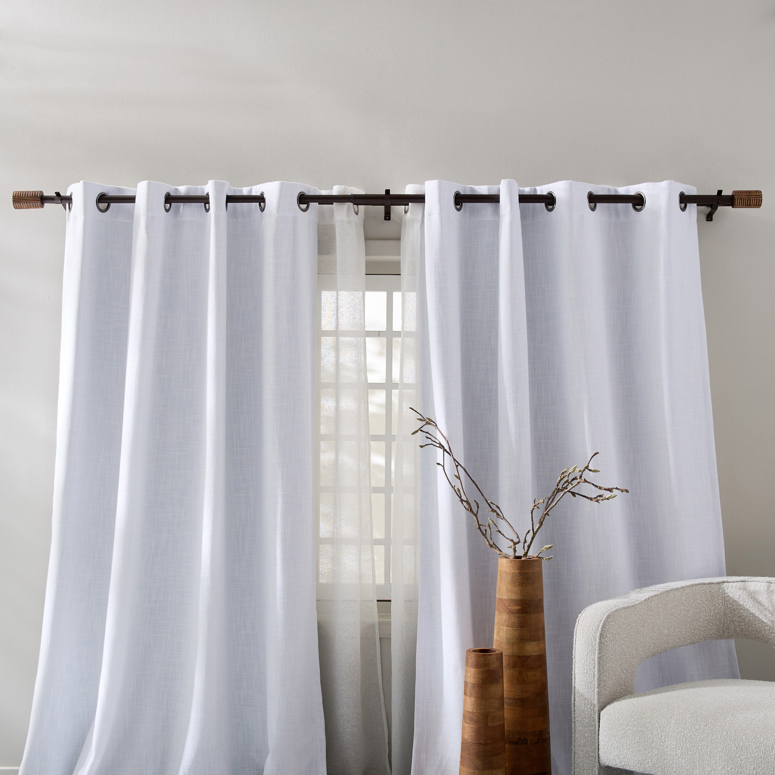 Natura Amare 25 mm Extendable Double Curtain Rod - 110-320 cm-hbxhomeware-hbxlivingroom-image-2