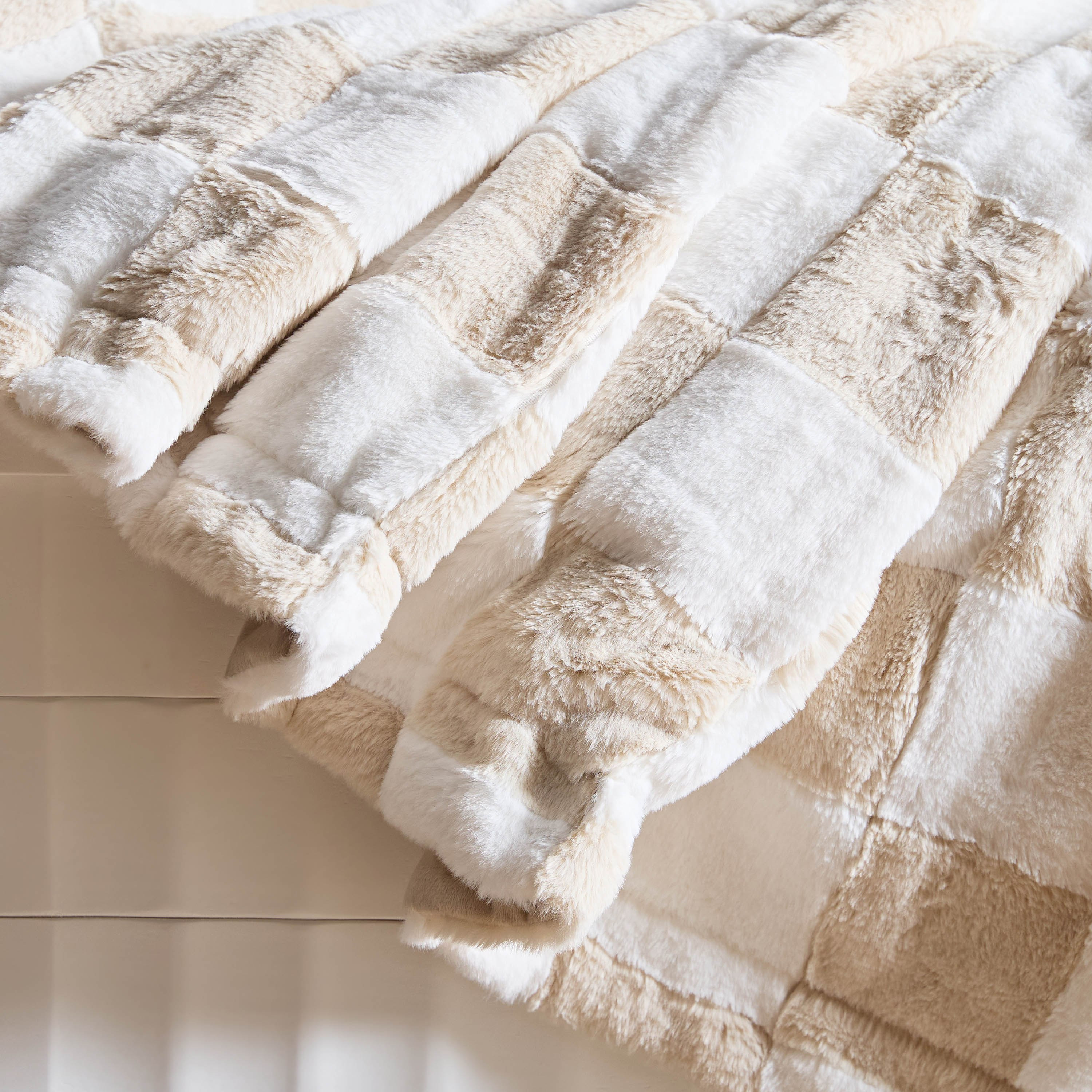 Breda Queen Check Jacquard Rabbit Fur Blanket - 220x240 cm-hbxhomeware-hbxbedroom-image-5