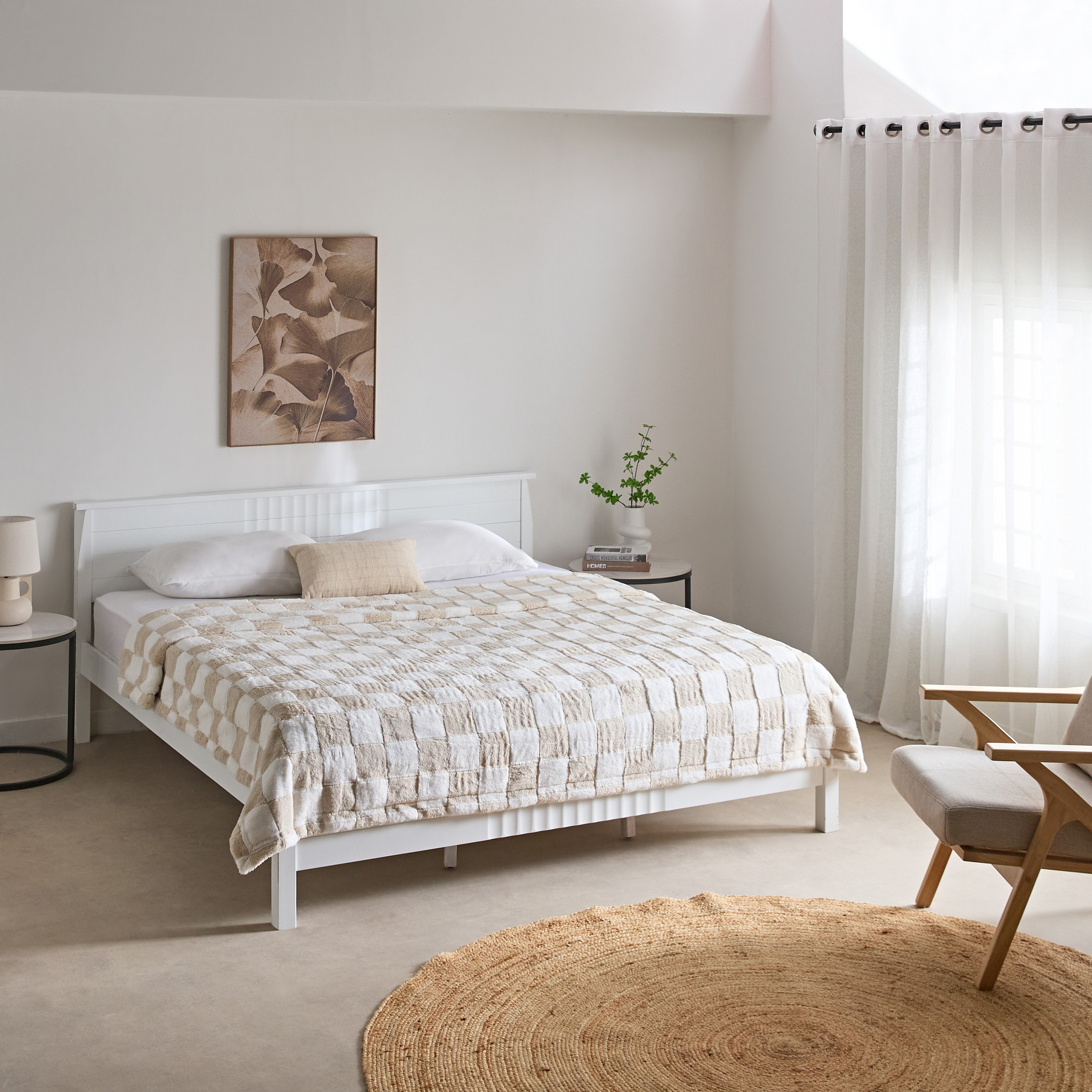Breda Queen Check Jacquard Rabbit Fur Blanket - 220x240 cm-hbxhomeware-hbxbedroom-image-6