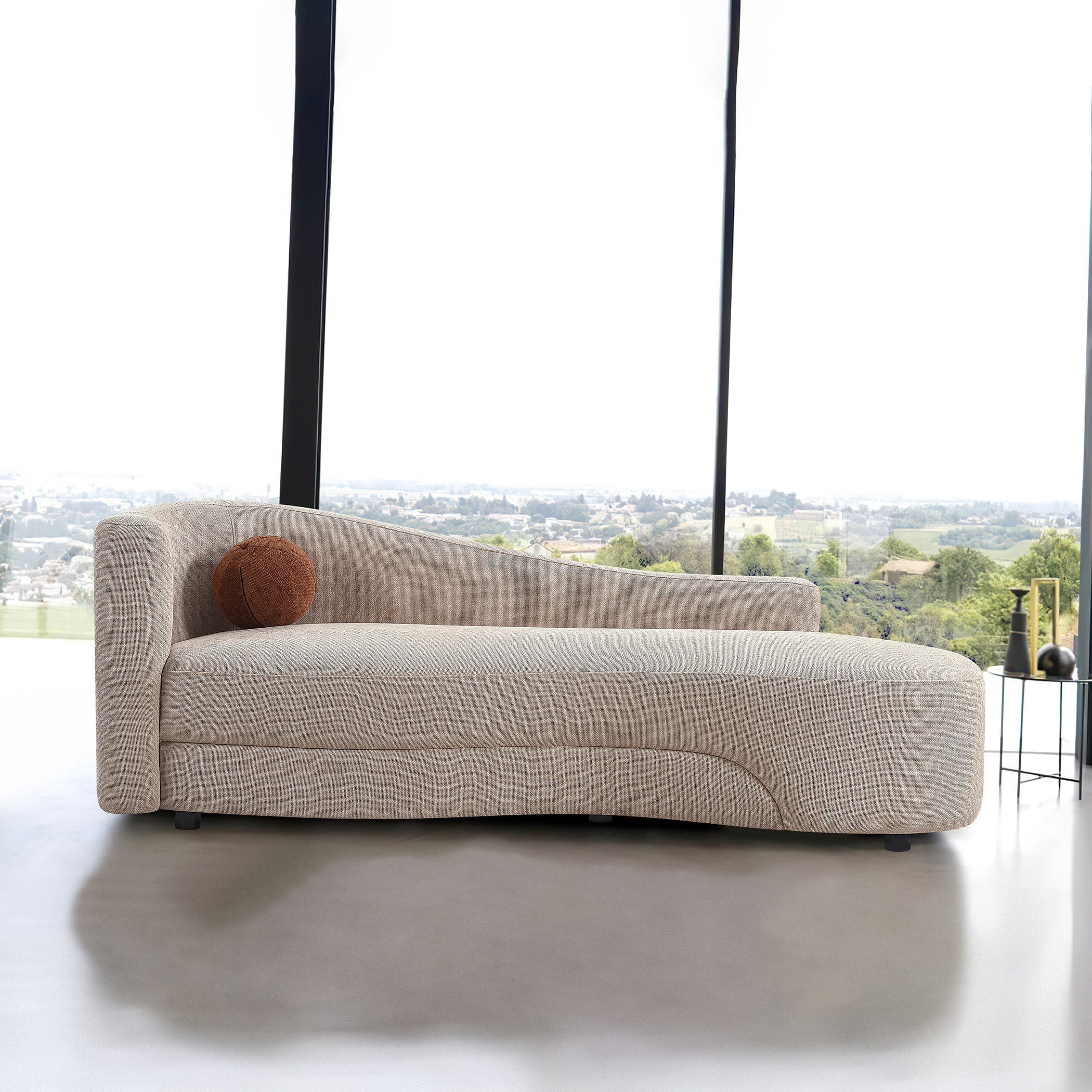 كنبة استرخاء مقعدين بمسند ذراع أيمن مع وسادة مستديرة من درانسي-hbxfurniture-modular-modularsofas-image-1