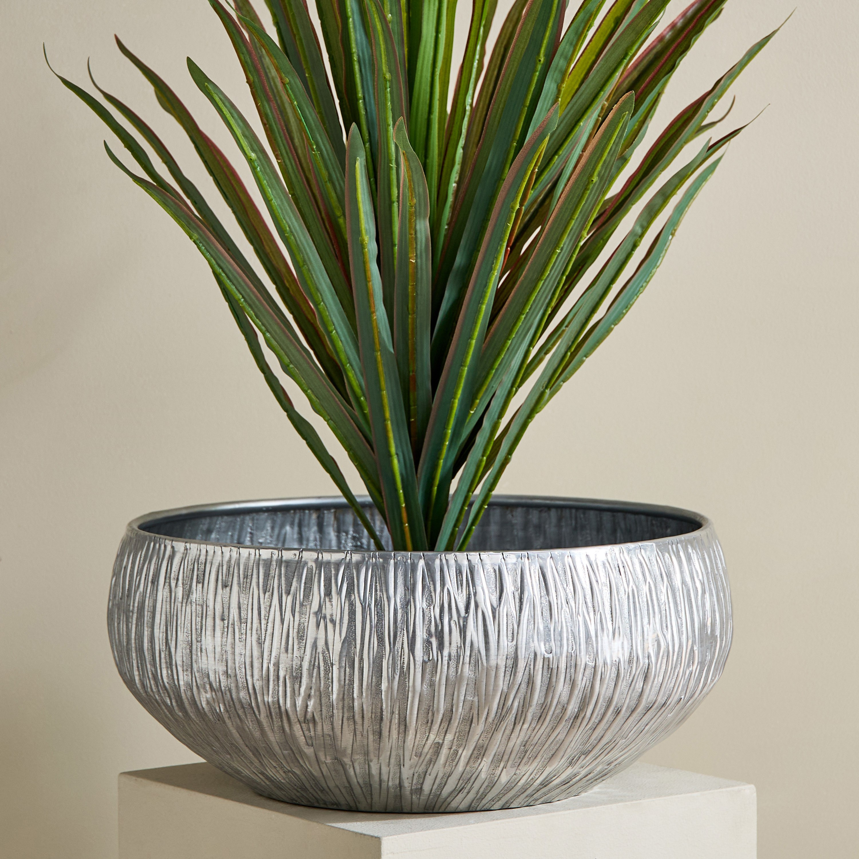 Nydril Embossed Aluminium Planter - 40x16.5 cm-hbxhomeware-hbxdecorandfurnishings-image-1