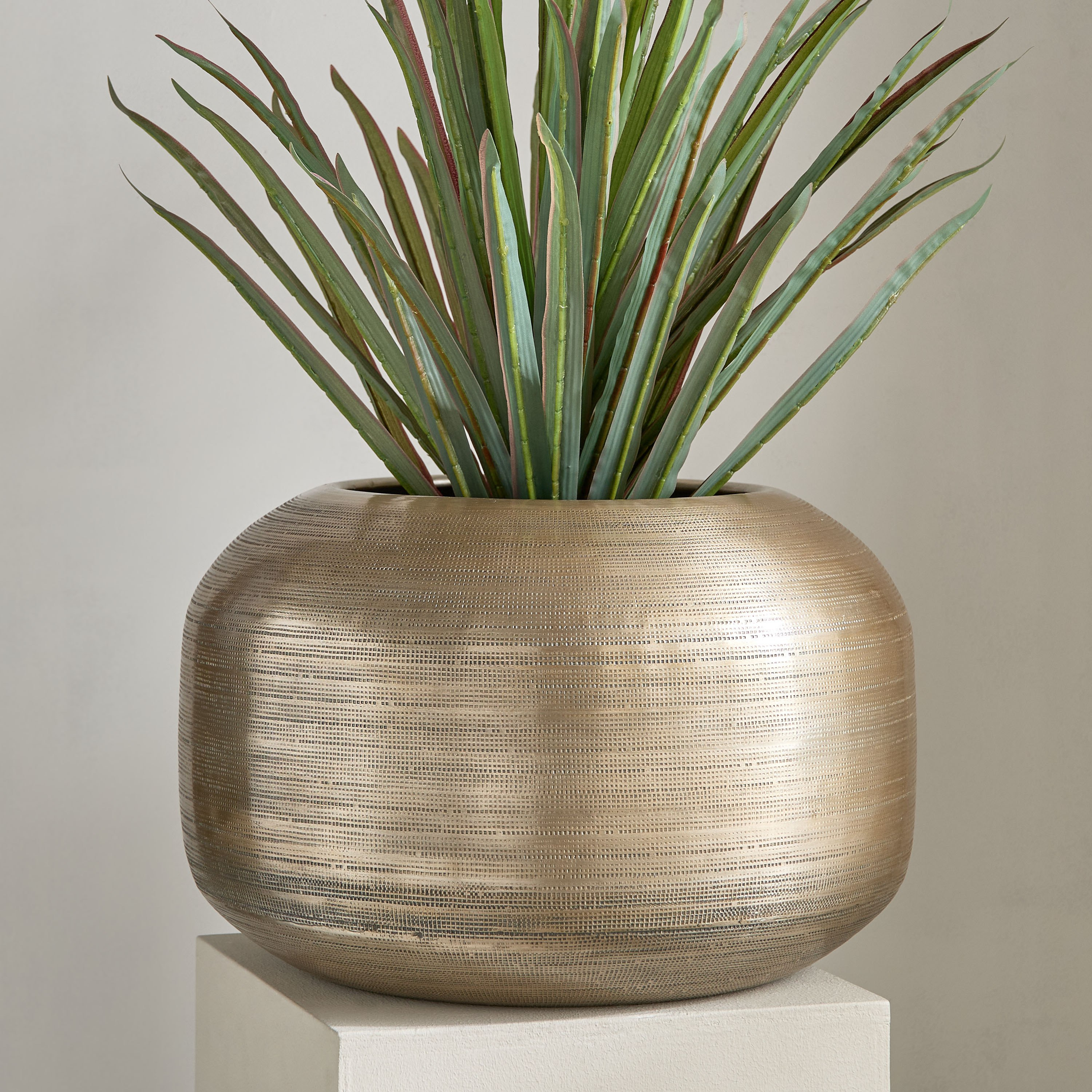 Nydril Floral Design Aluminium Planter - 40x25.5 cm-PROMO_HB_AE_B1G1_250925-image-1
