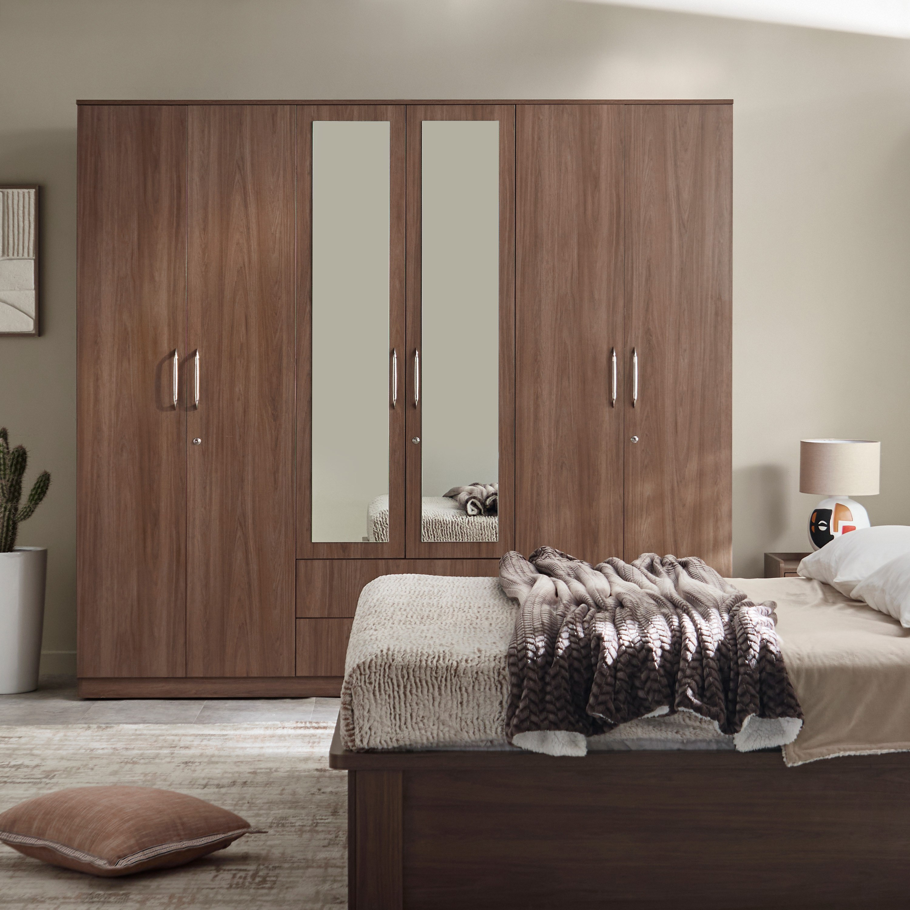 خزانة ملابس 6 أبواب بـ2 درج ومرآة من هيلتون-hbxfurniture-wardrobes-image-12