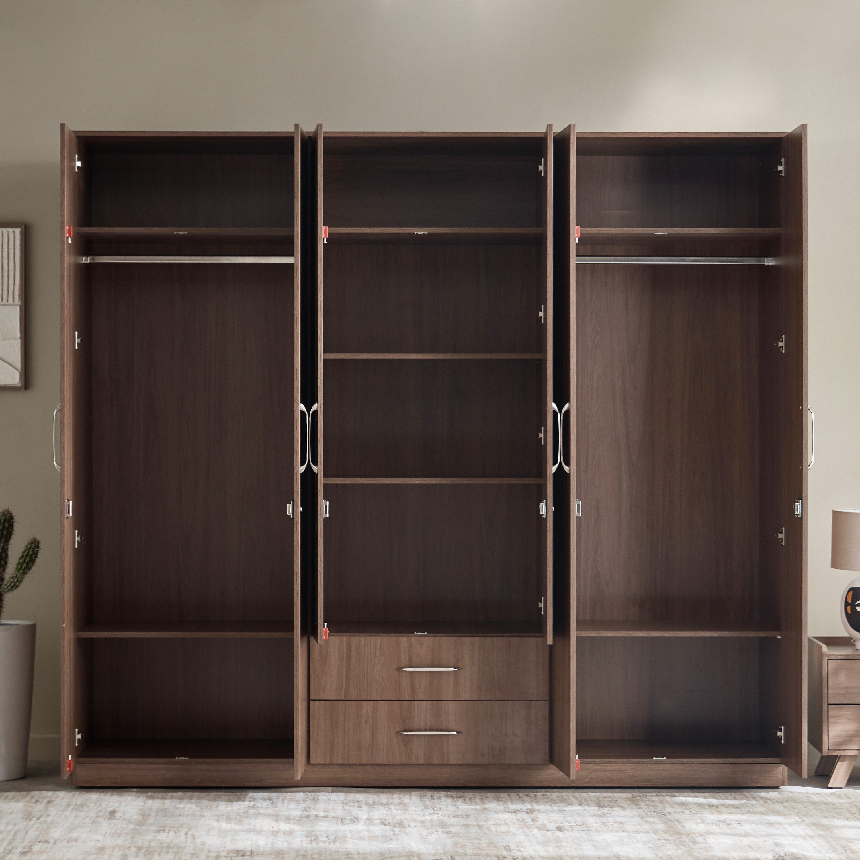 خزانة ملابس 6 أبواب بـ2 درج ومرآة من هيلتون-hbxfurniture-wardrobes-image-7