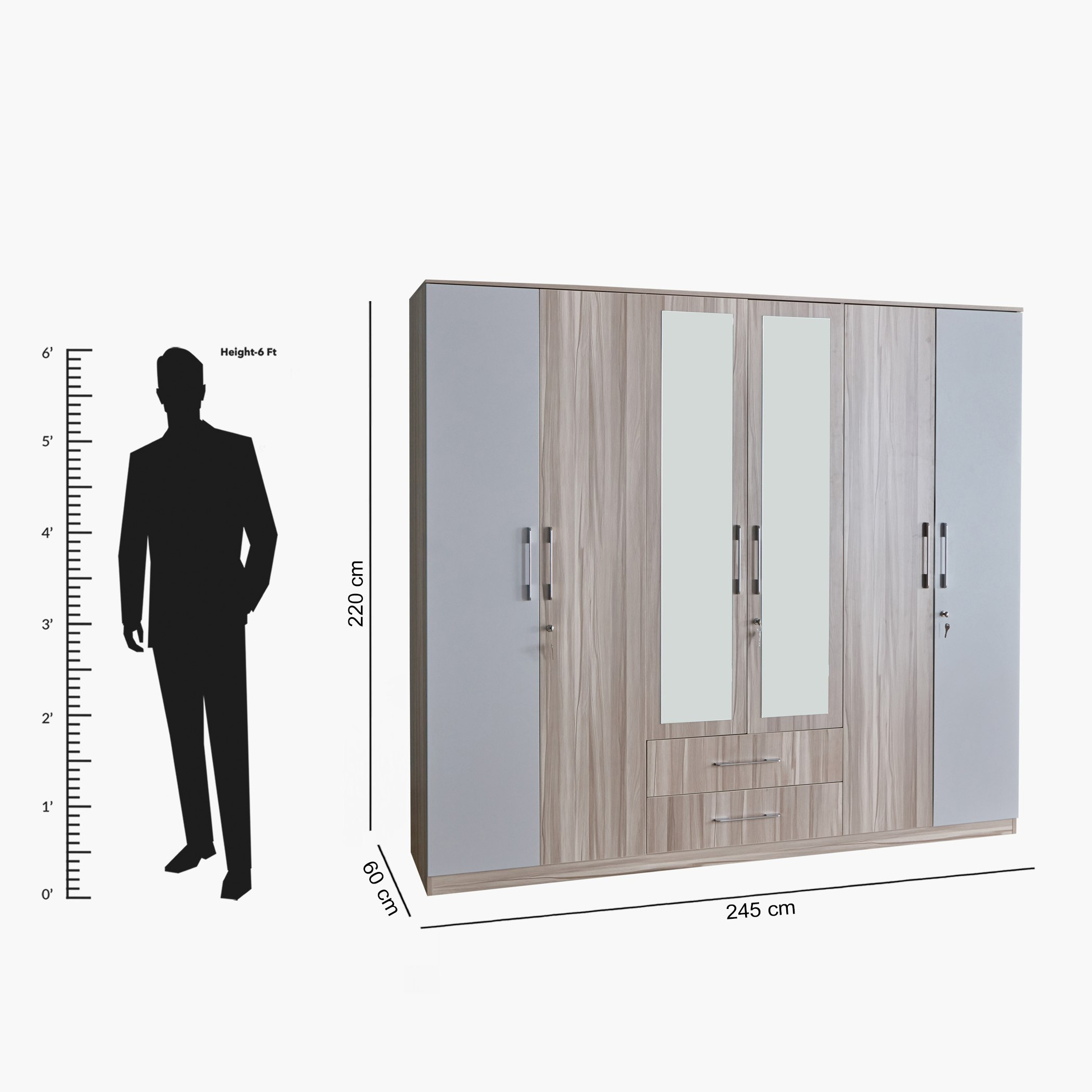 Miami Nxt 6-Door Wardrobe with Mirror and Drawers-hbxfurniture-wardrobes-image-16