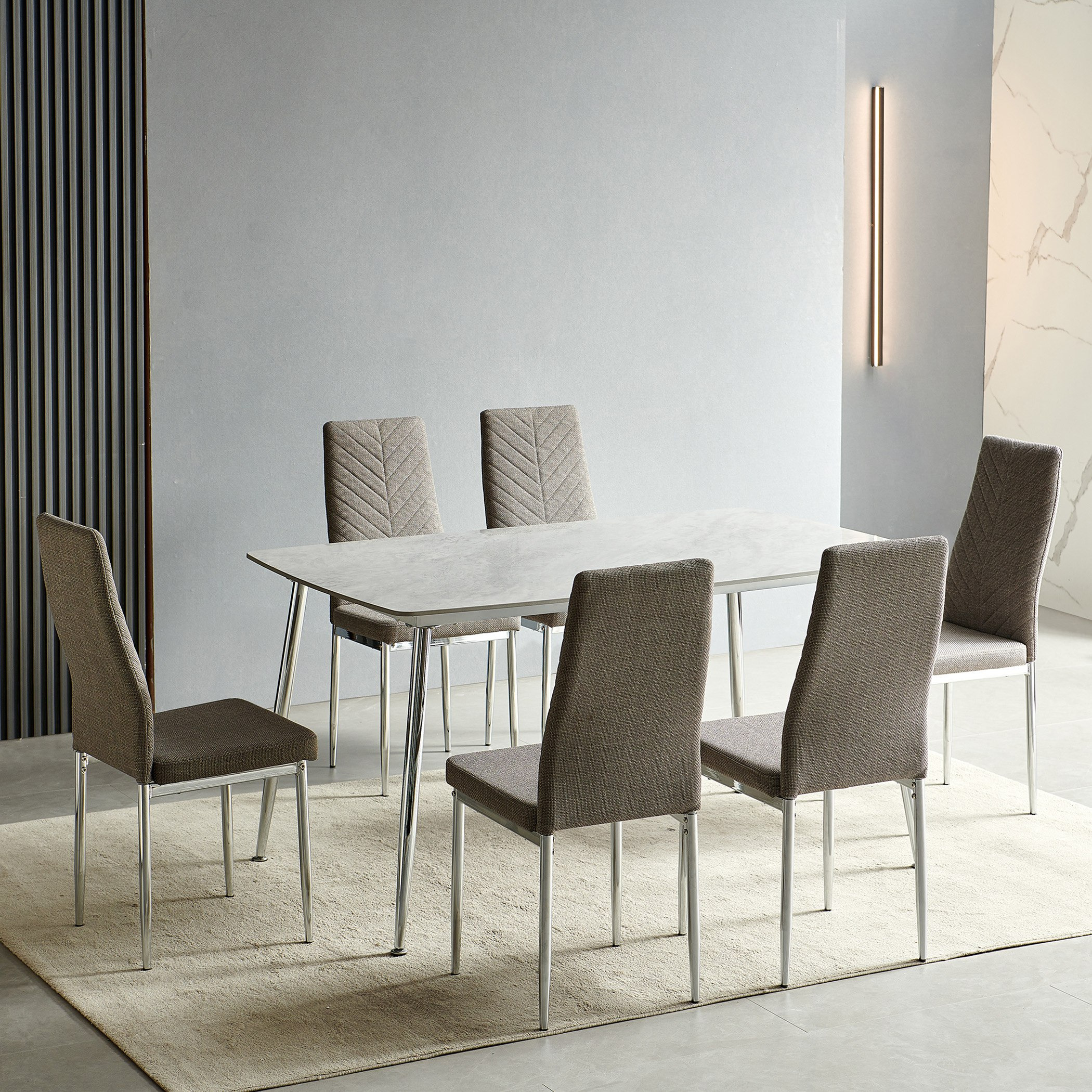 Ciyan 6-Seater Sintered Stone Dining Set-hbxfurniture-diningtablesandsets-diningsets-sixseater-image-1