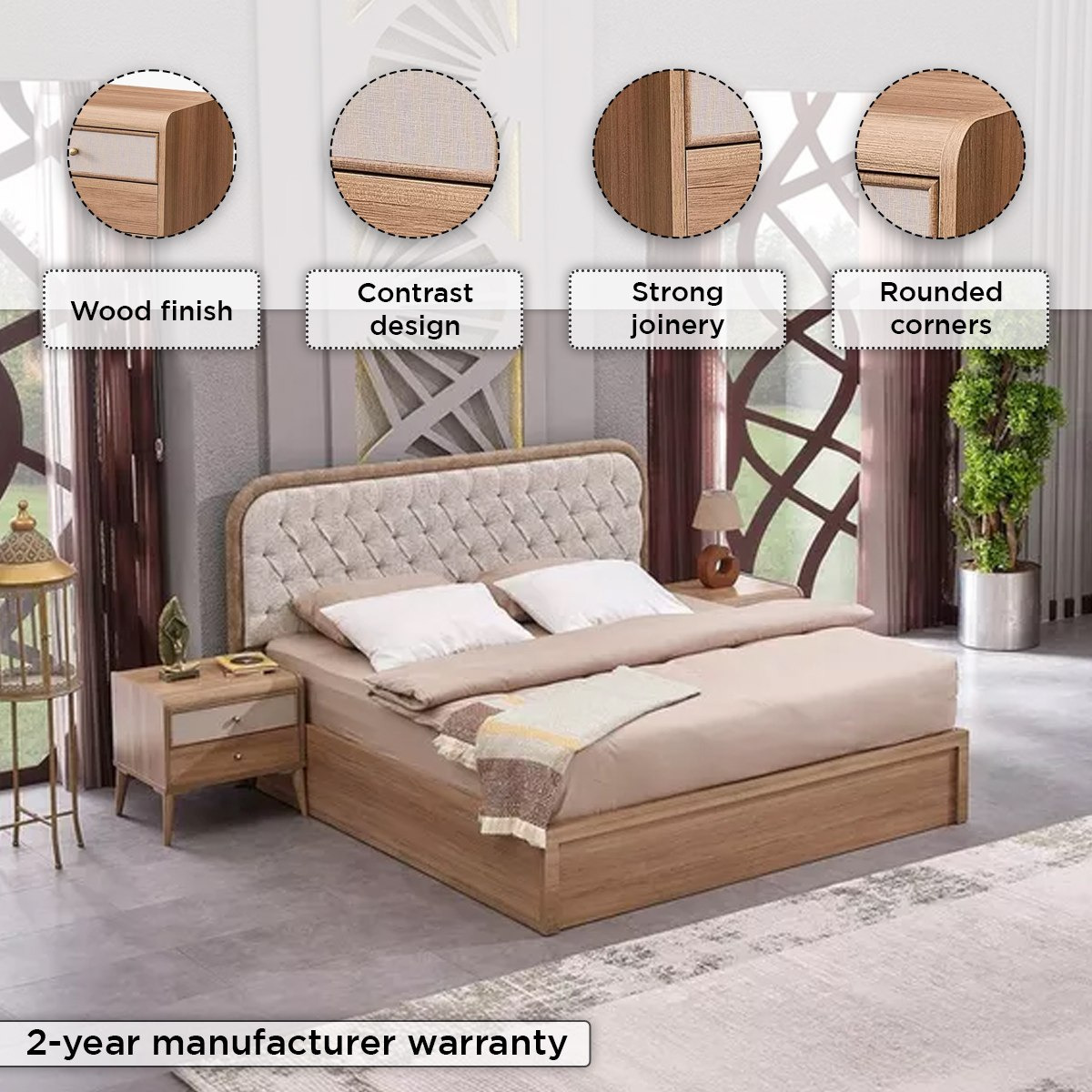 طقم غرفة نوم كينج 6 قطع من لوريتا- 180x200 سم-hbxbedroom-bedsandbedsets-bedroomsets-king-image-5